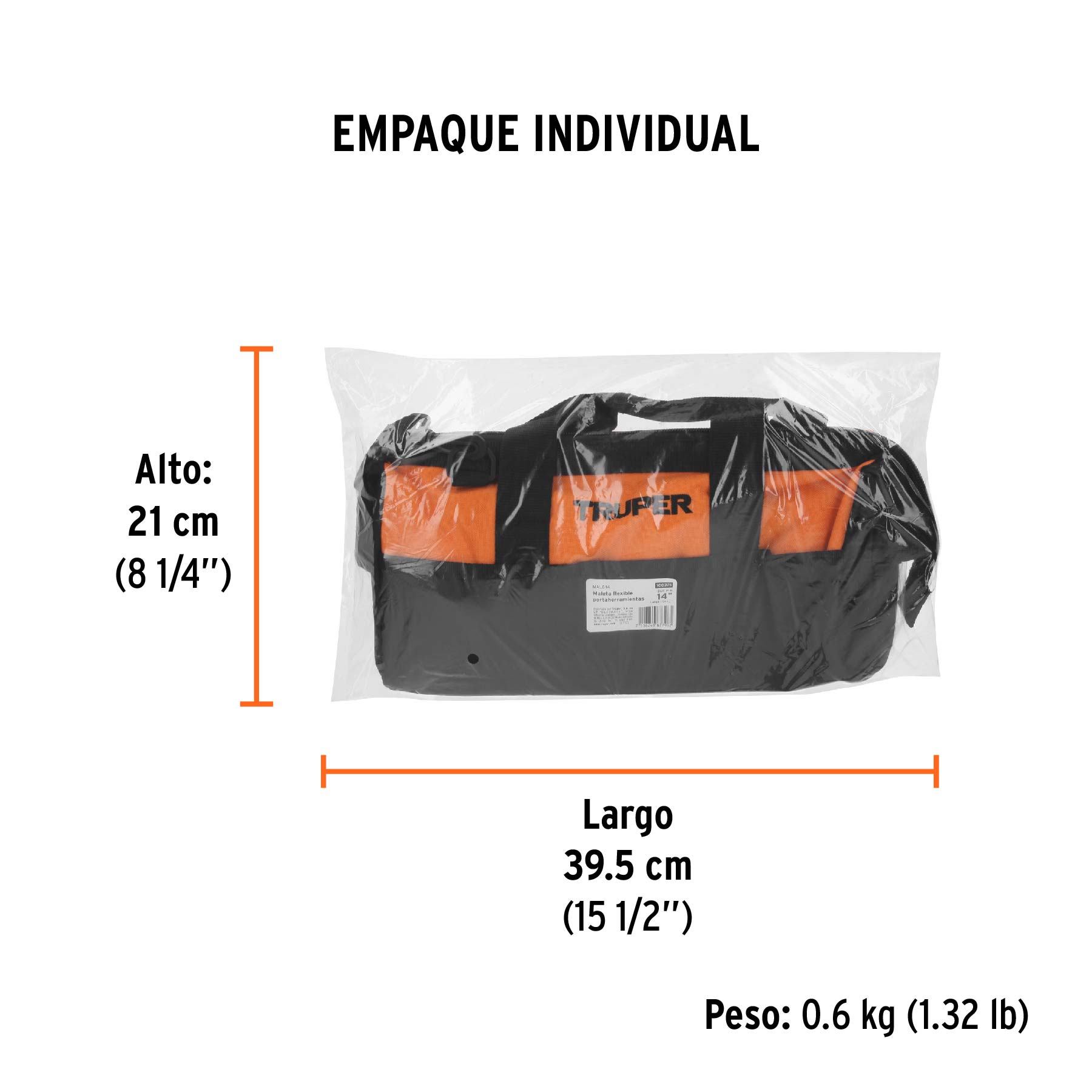 Maleta portaherramientas de 14", TRUPER - Empaque