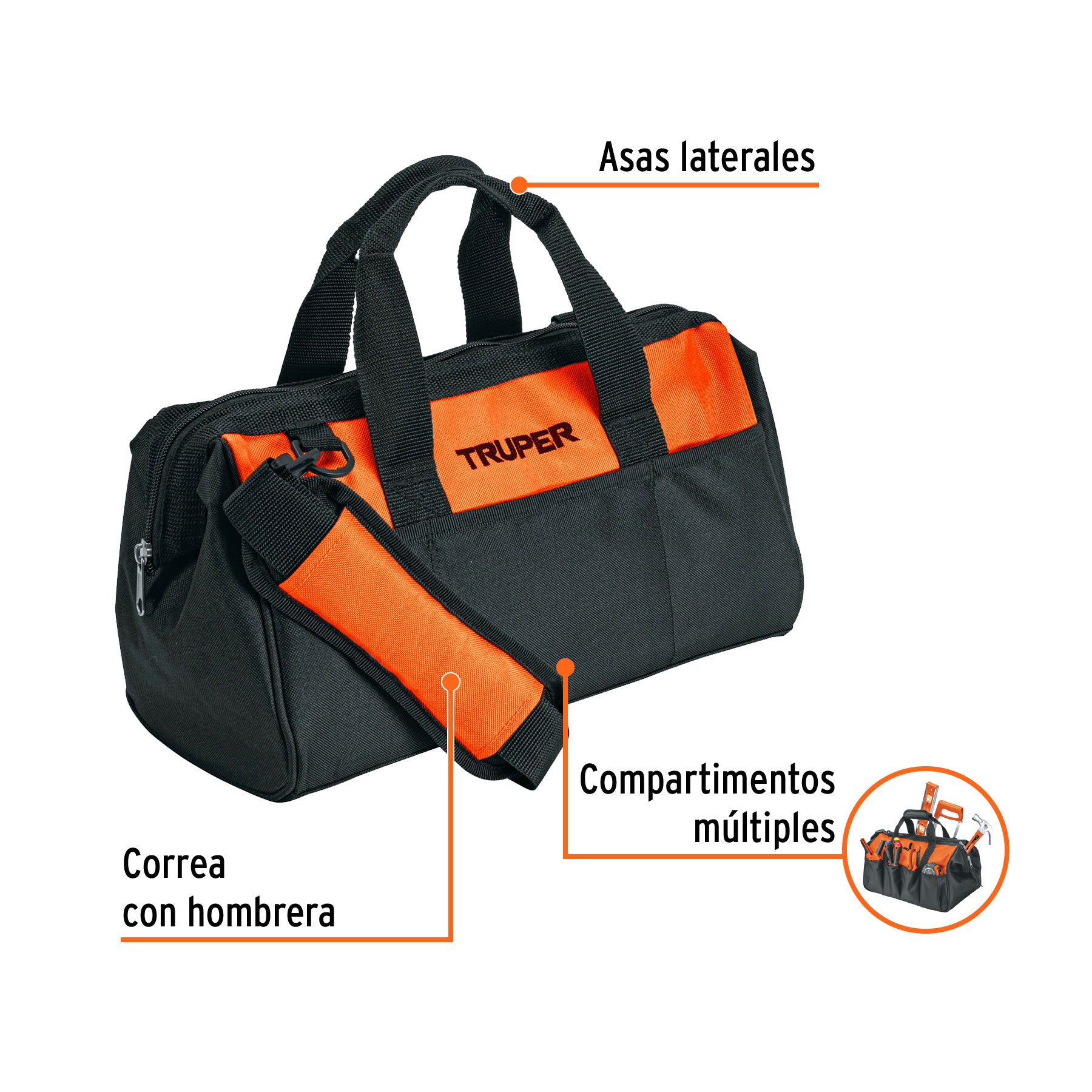 Maleta portaherramientas de 14", TRUPER