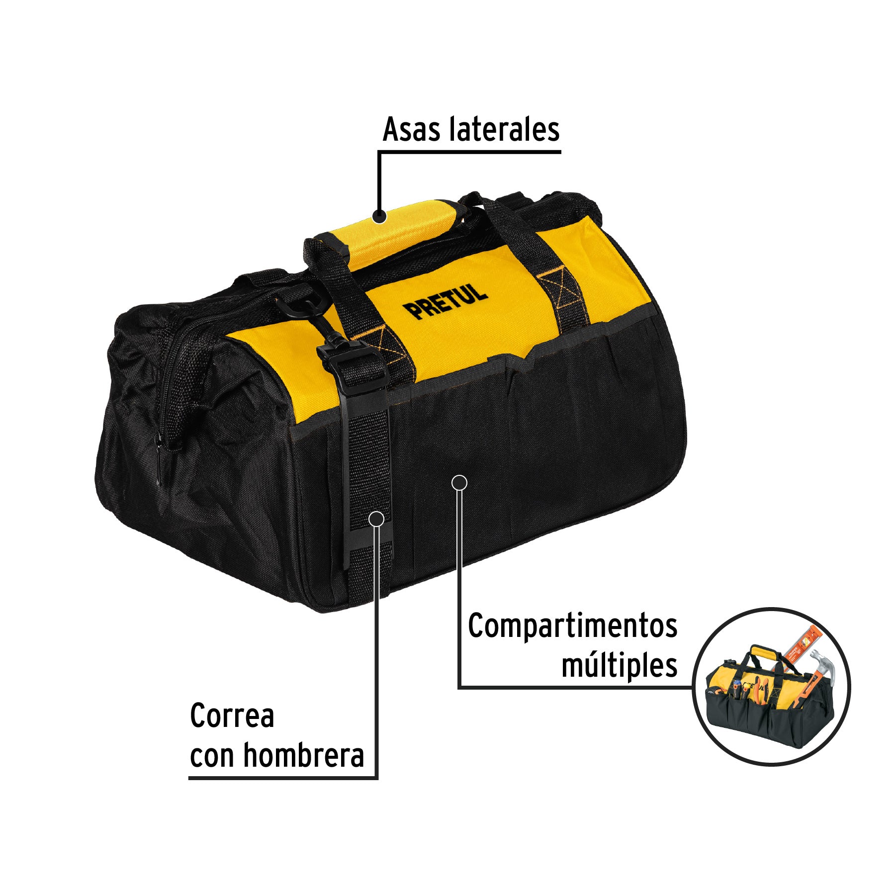 Maletín portaherramientas 16", PRETUL