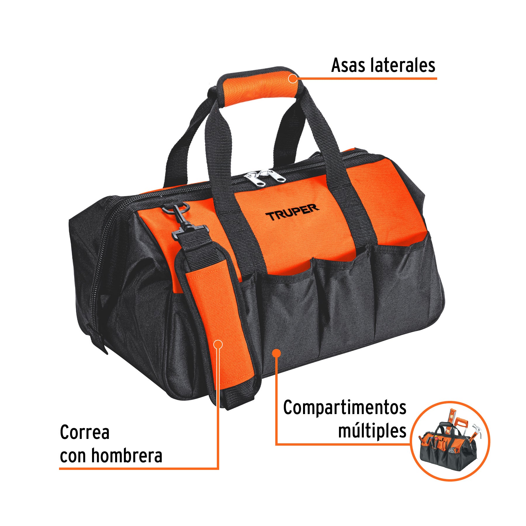Maleta portaherramientas de 16", TRUPER