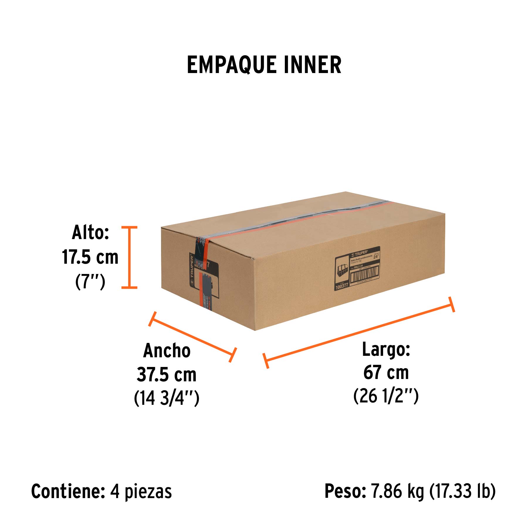 Maleta portaherramientas de 24", TRUPER - Empaque