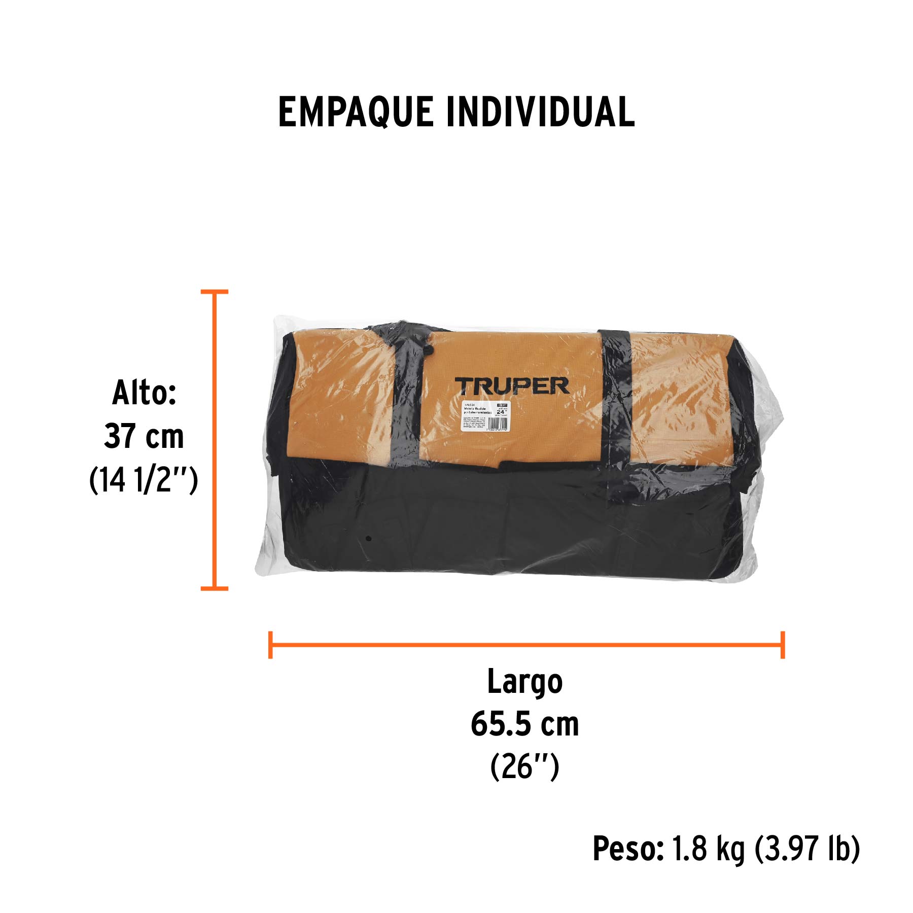 Maleta portaherramientas de 24", TRUPER - Empaque