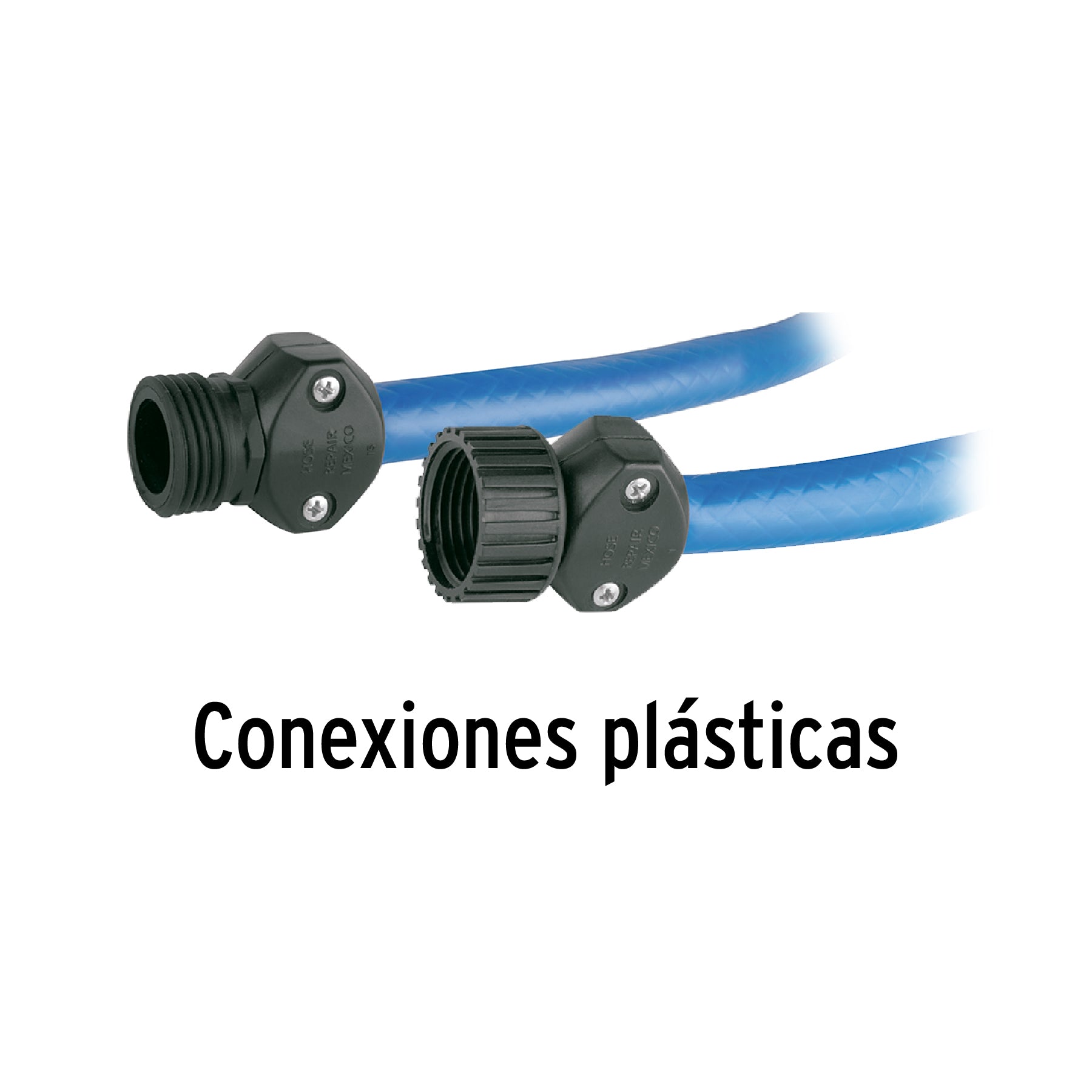 Manguera azul 1/2" 3 capas 10 m conexiones plásticas, PRETUL