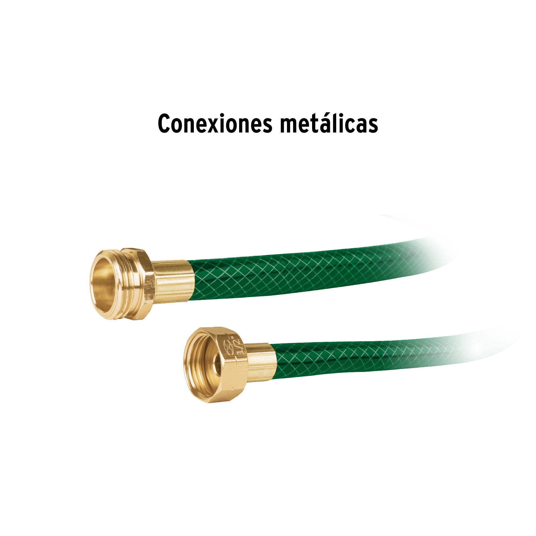 Manguera 1/2" reforzada 3 capas conexiones metal 10m, PRETUL