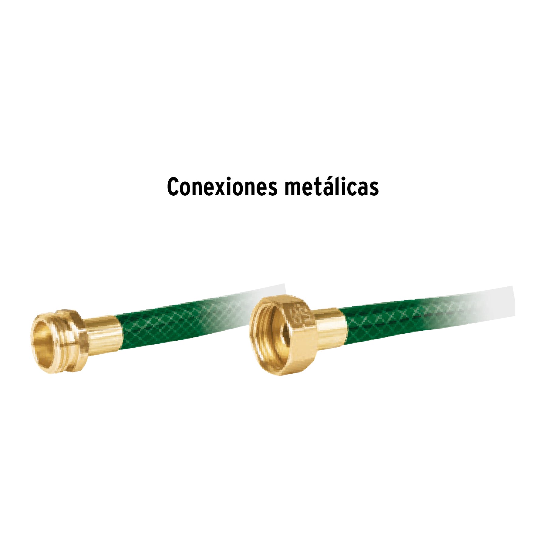 Manguera 1/2" reforzada 3 capas conexiones metal 15m, PRETUL