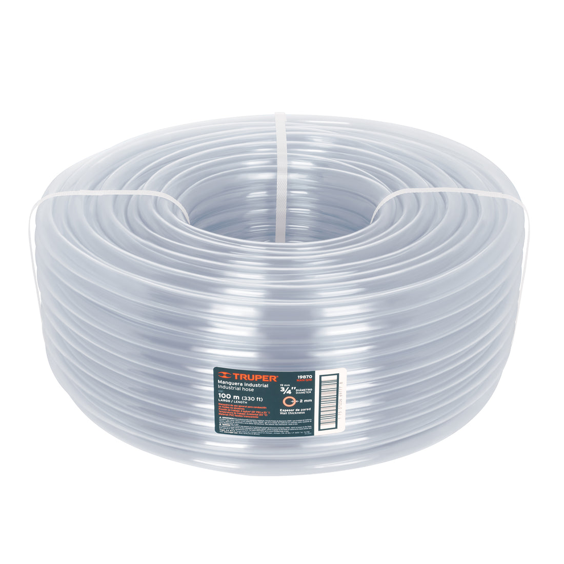 Metro de manguera 3/4" industrial en rollo de 100 m, TRUPER