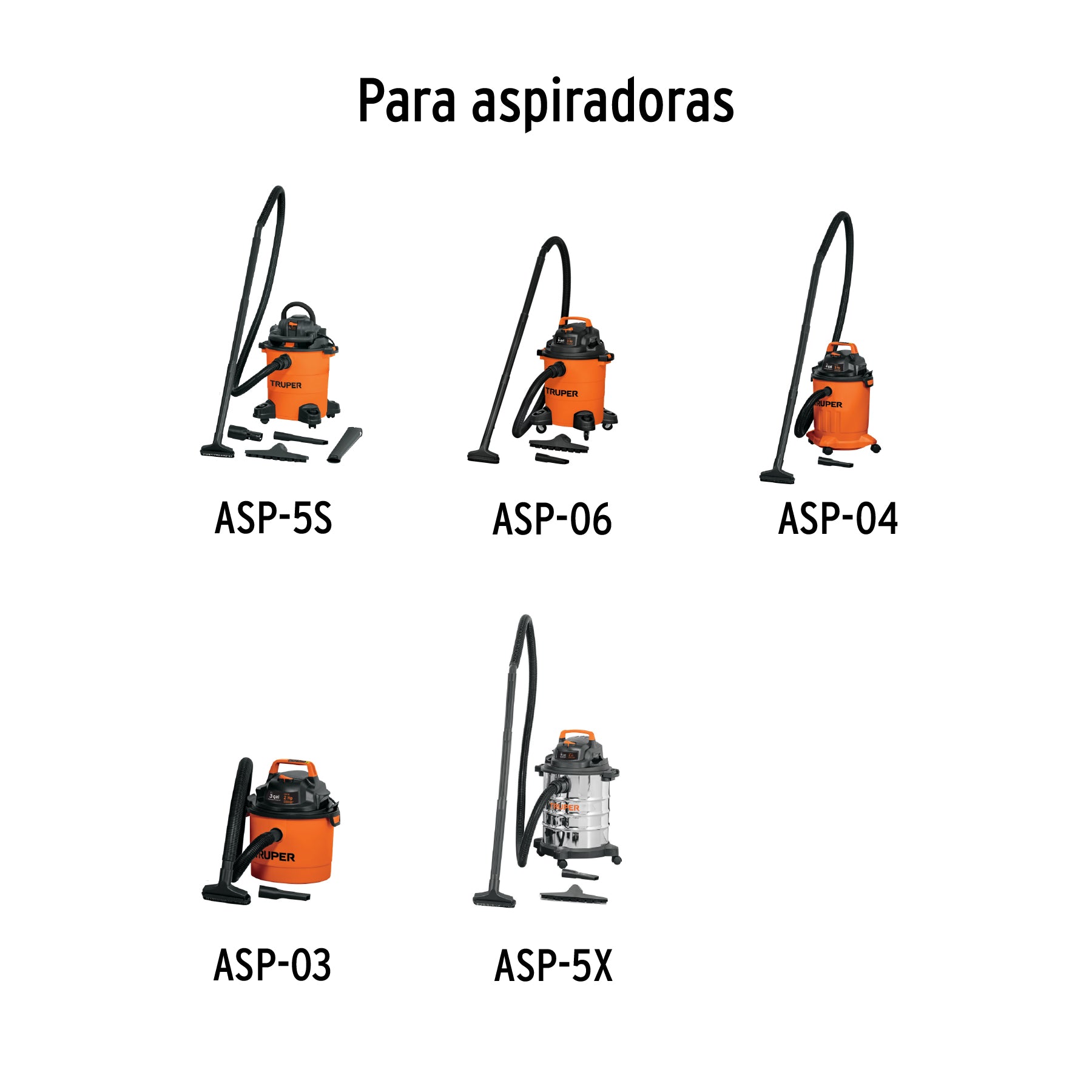 Manguera de 1.9 m para aspiradoras 3, 4, 5 y 6 gal, TRUPER