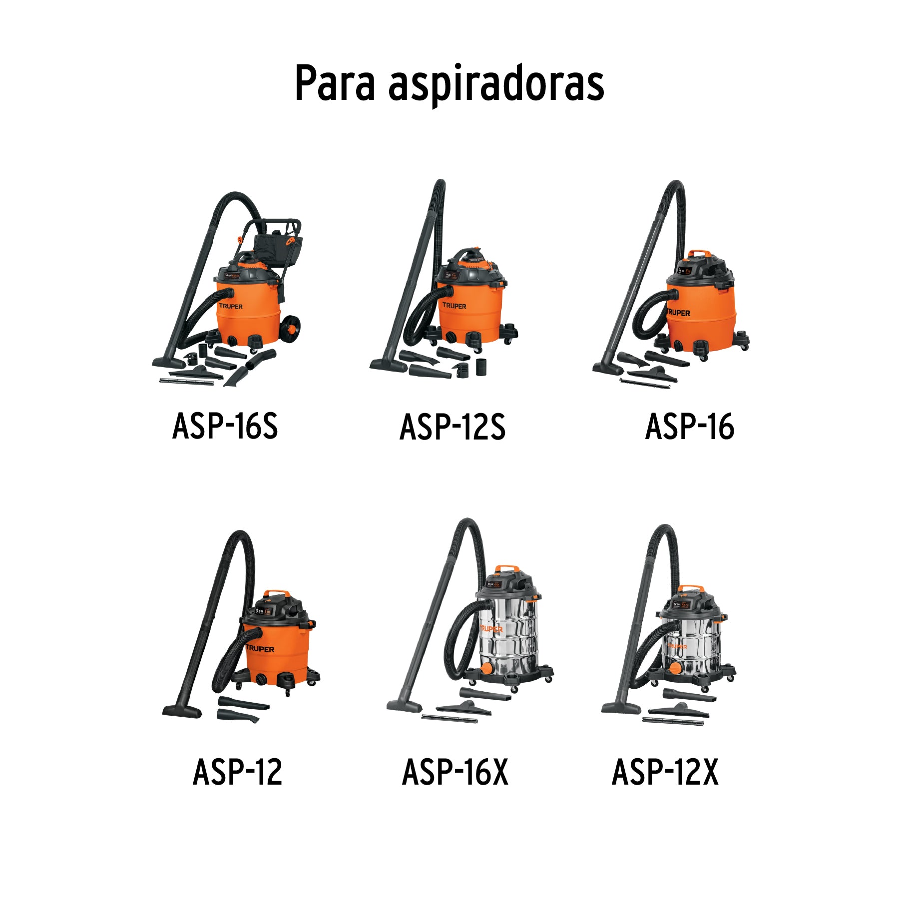 Manguera de 2.1 m para aspiradoras 12 y 16 gal, TRUPER