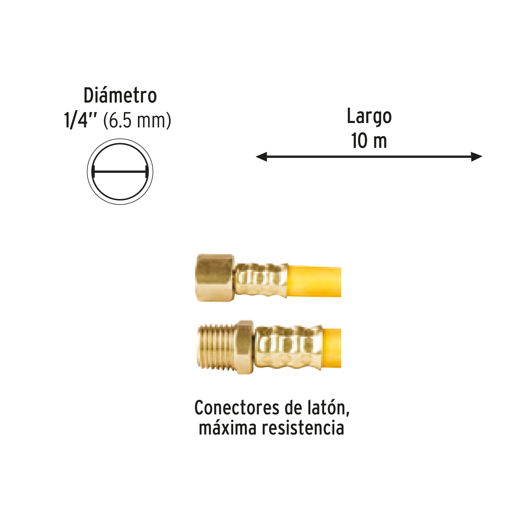Manguera para compresor, de PVC, 10m x 1/4", PRETUL