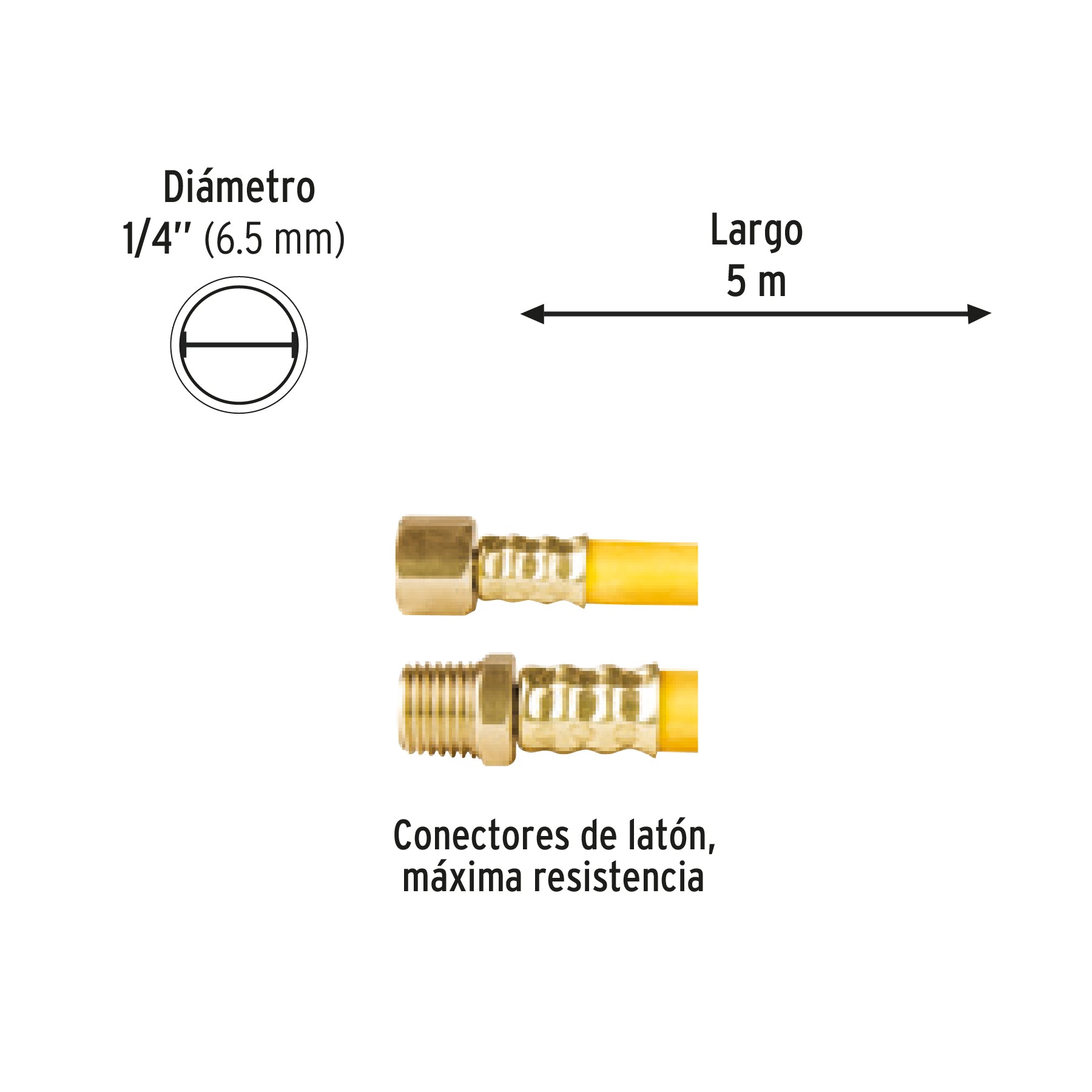 Manguera para compresor, de PVC, 5m x 1/4", PRETUL
