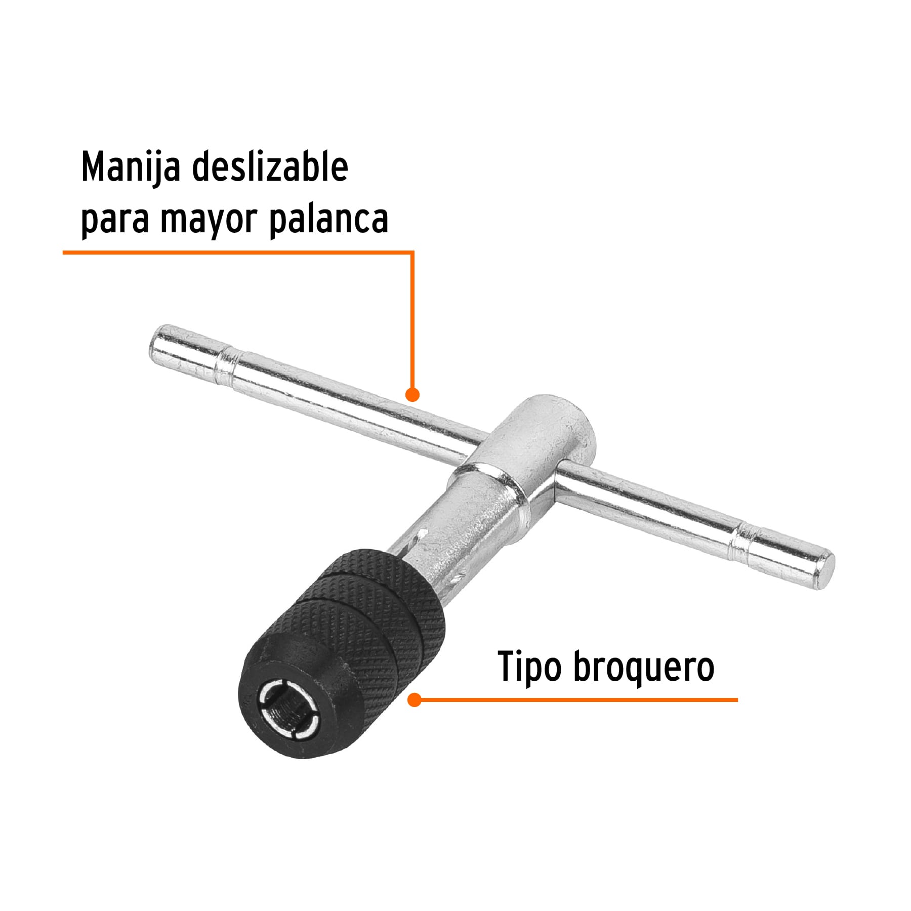 Maneral en T para machuelo 1/2", TRUPER