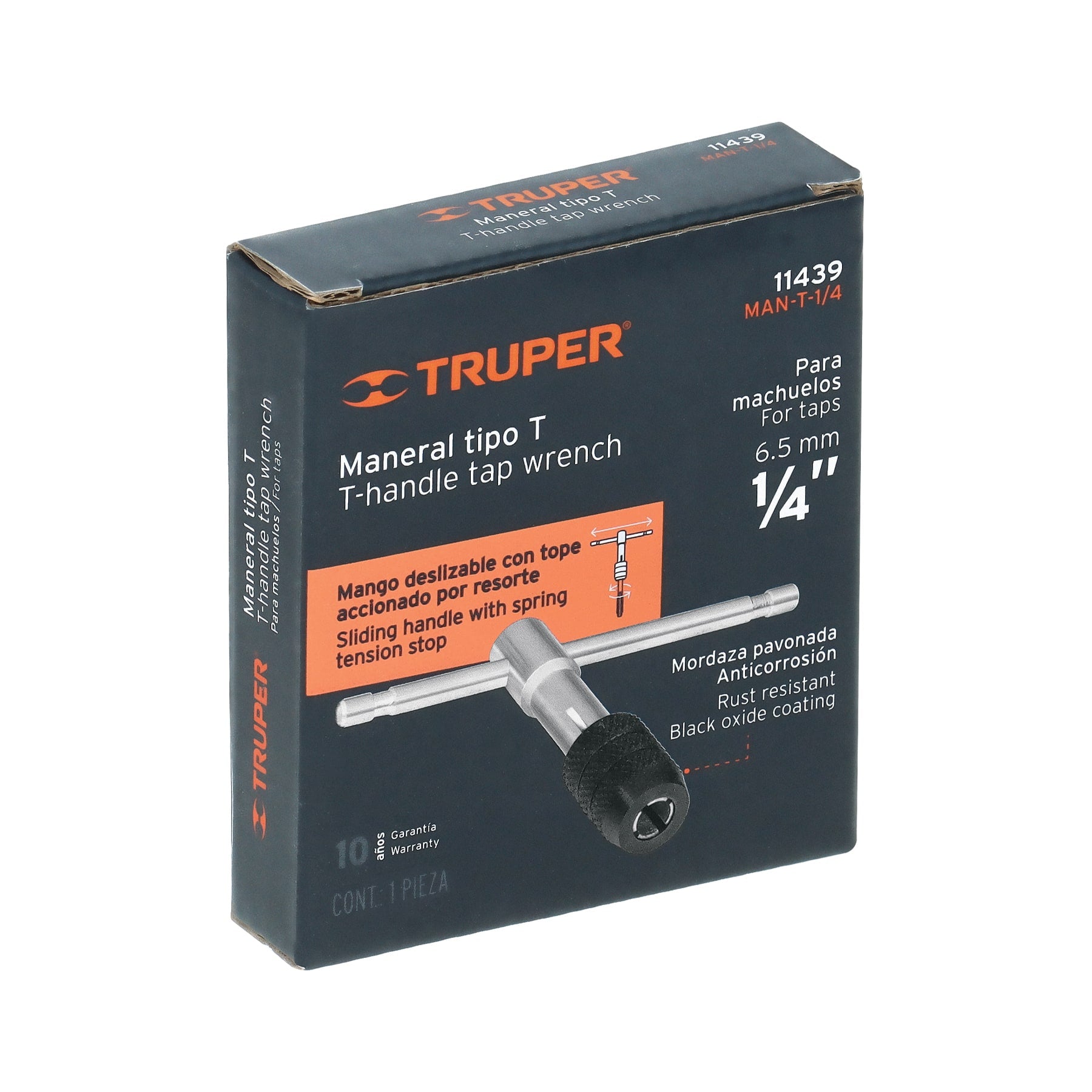 Maneral en T para machuelo 1/4", TRUPER