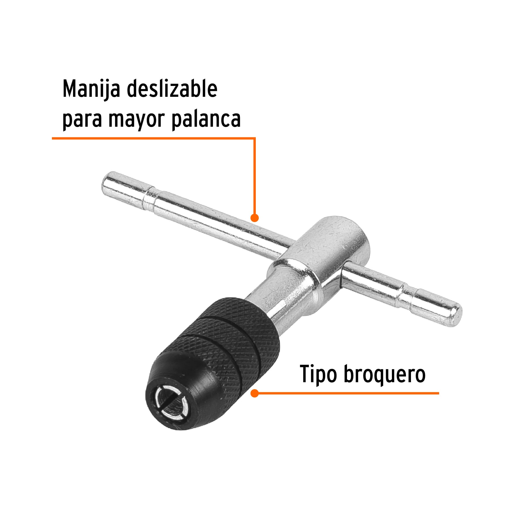 Maneral en T para machuelo 1/4", TRUPER