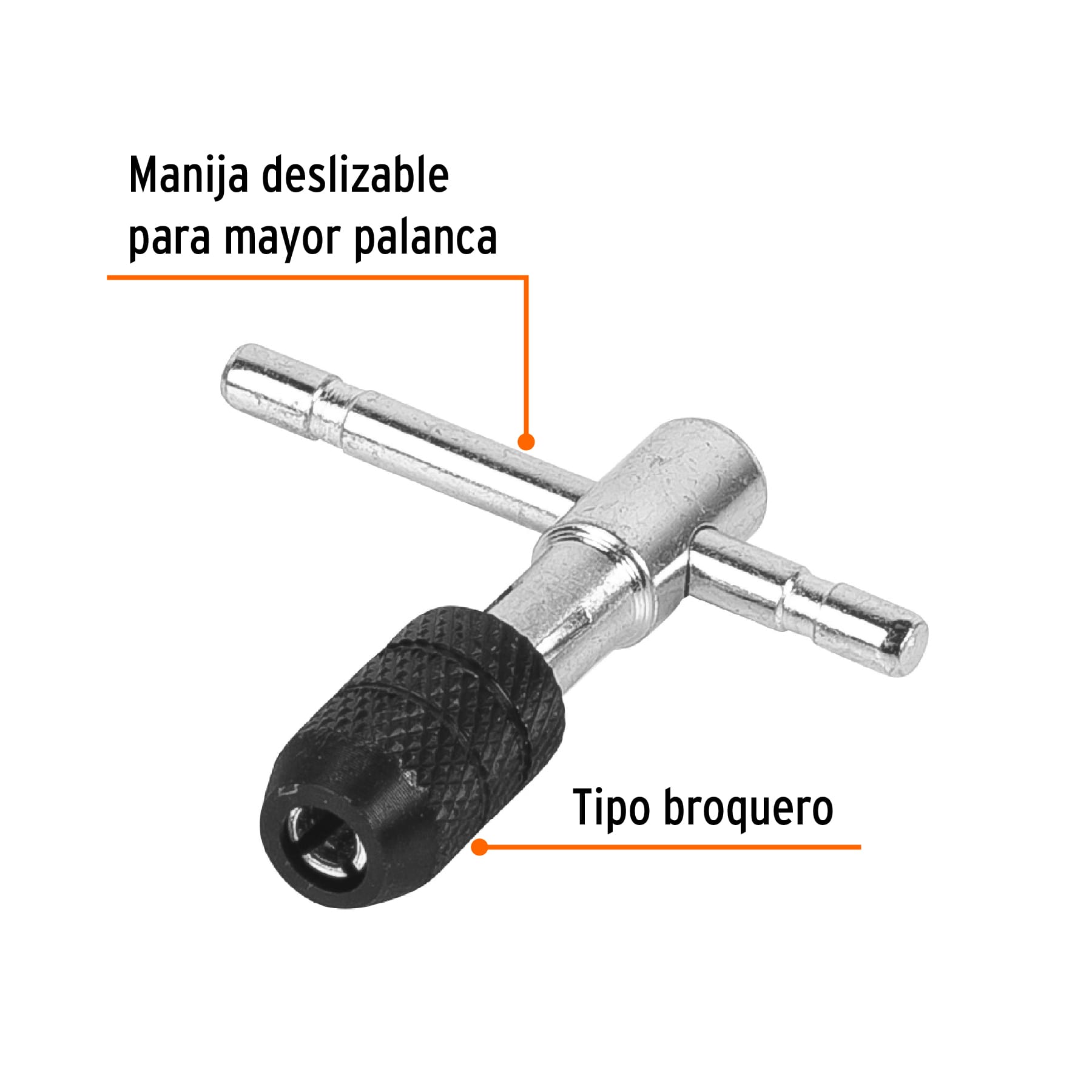 Maneral en T para machuelo 3/16", TRUPER