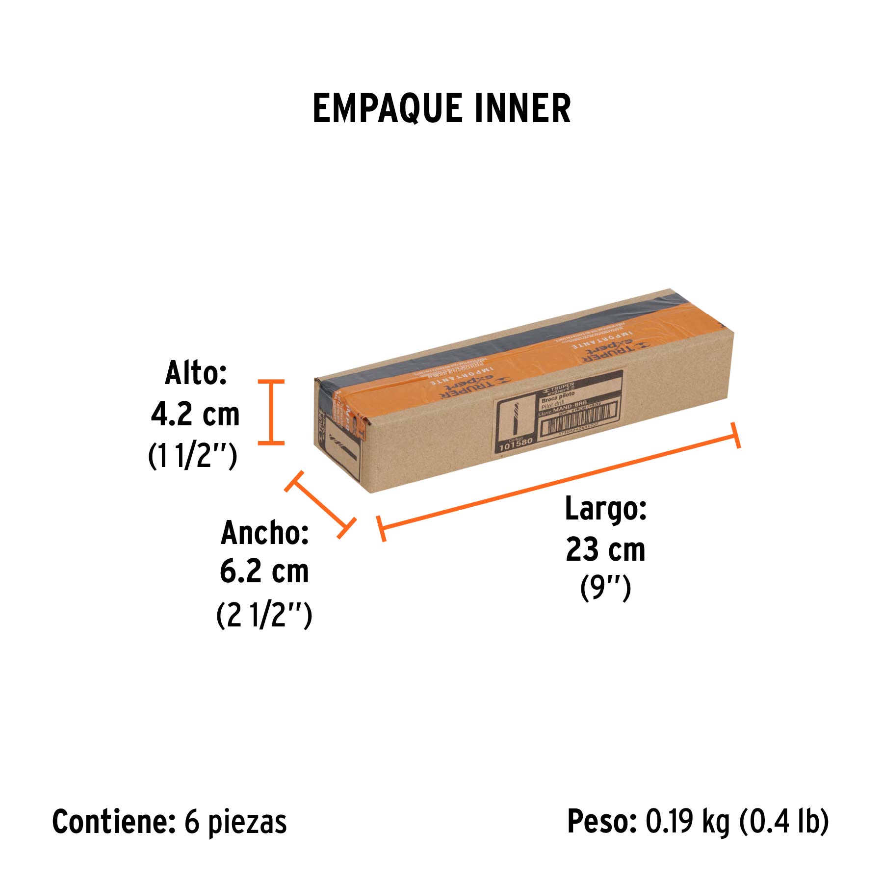 Broca piloto de 1/4" para brocasierras bimetálicas, EXPERT - Empaque