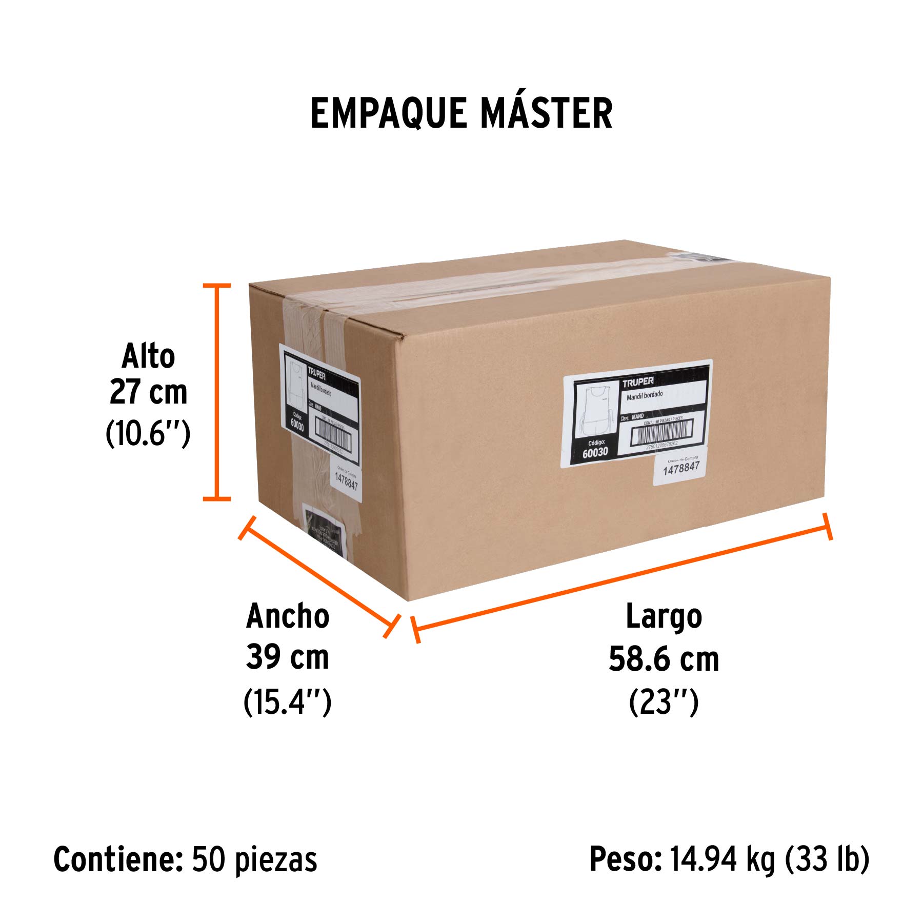 Mandil de trabajo, TRUPER - Empaque