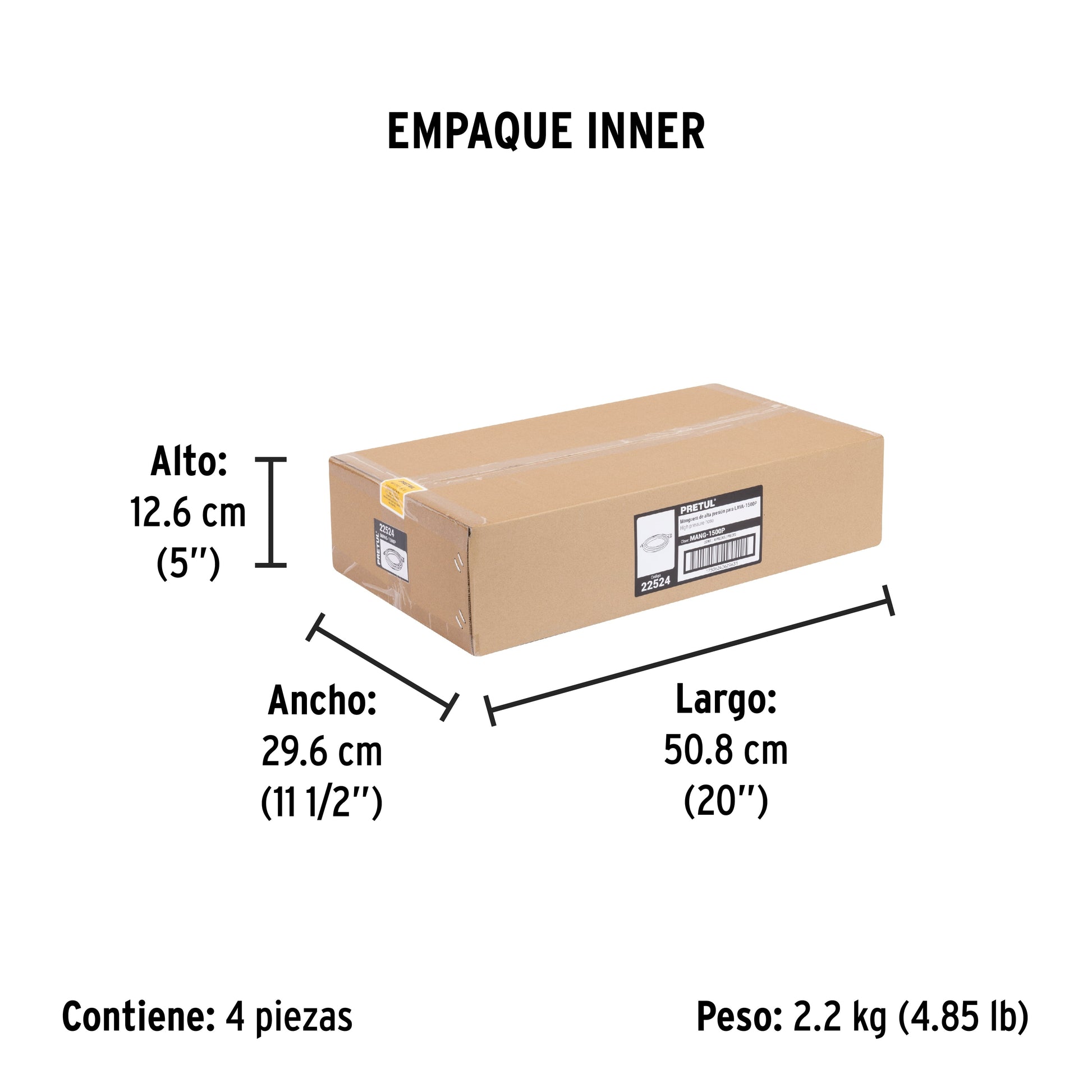 Manguera para LAVA-1500P, PRETUL - Empaque
