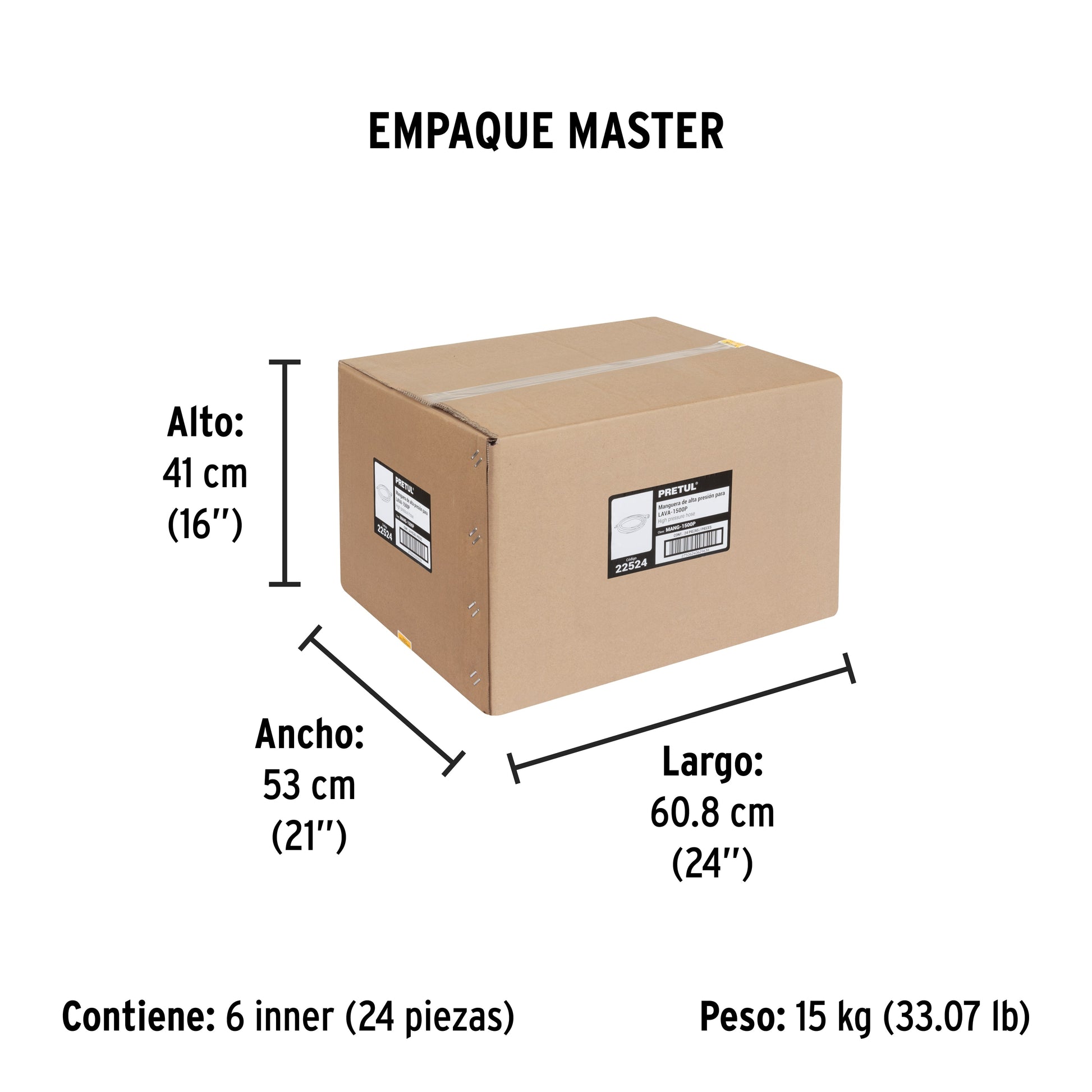 Manguera para LAVA-1500P, PRETUL - Empaque