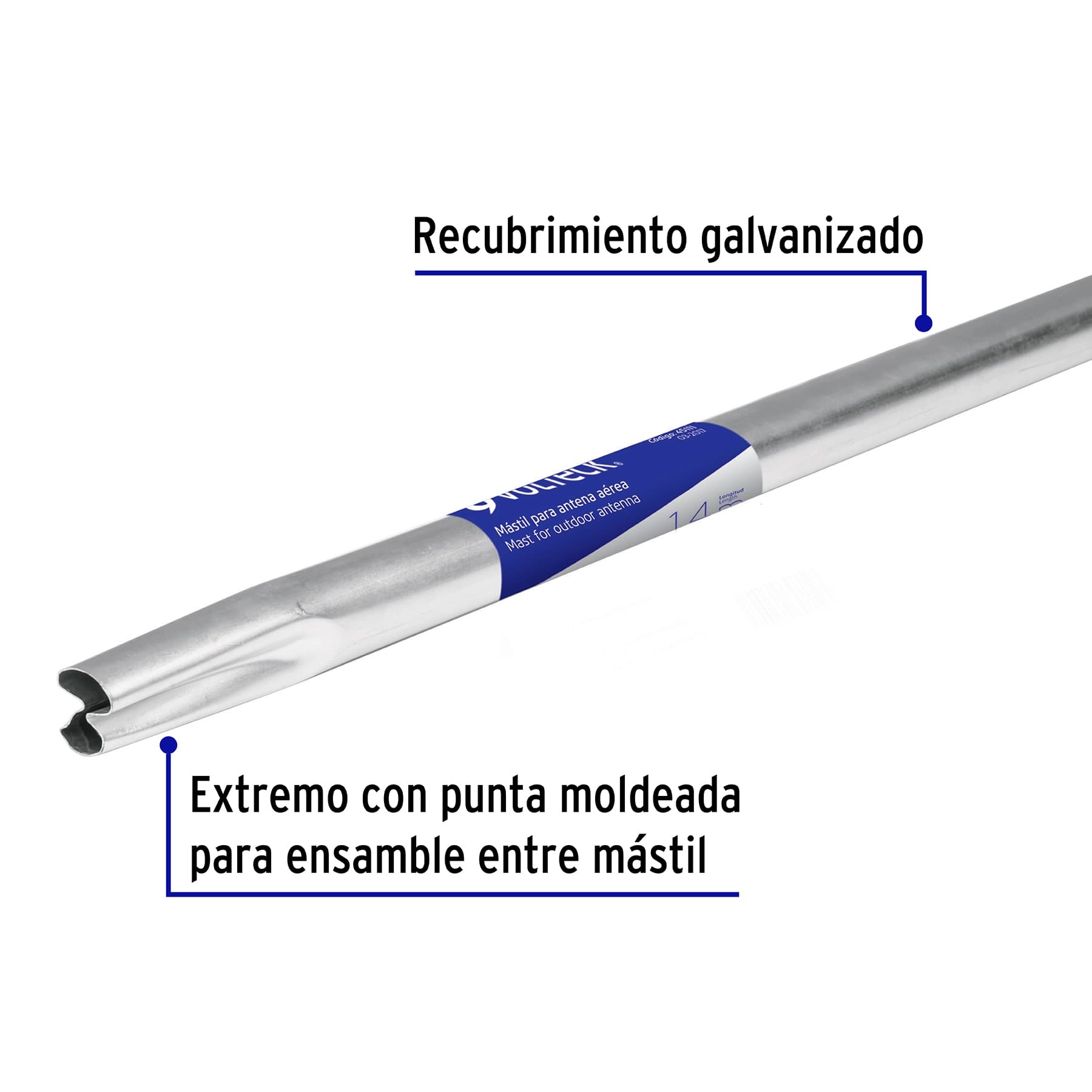 Mástil de 2.8 m para antena aérea, VOLTECK