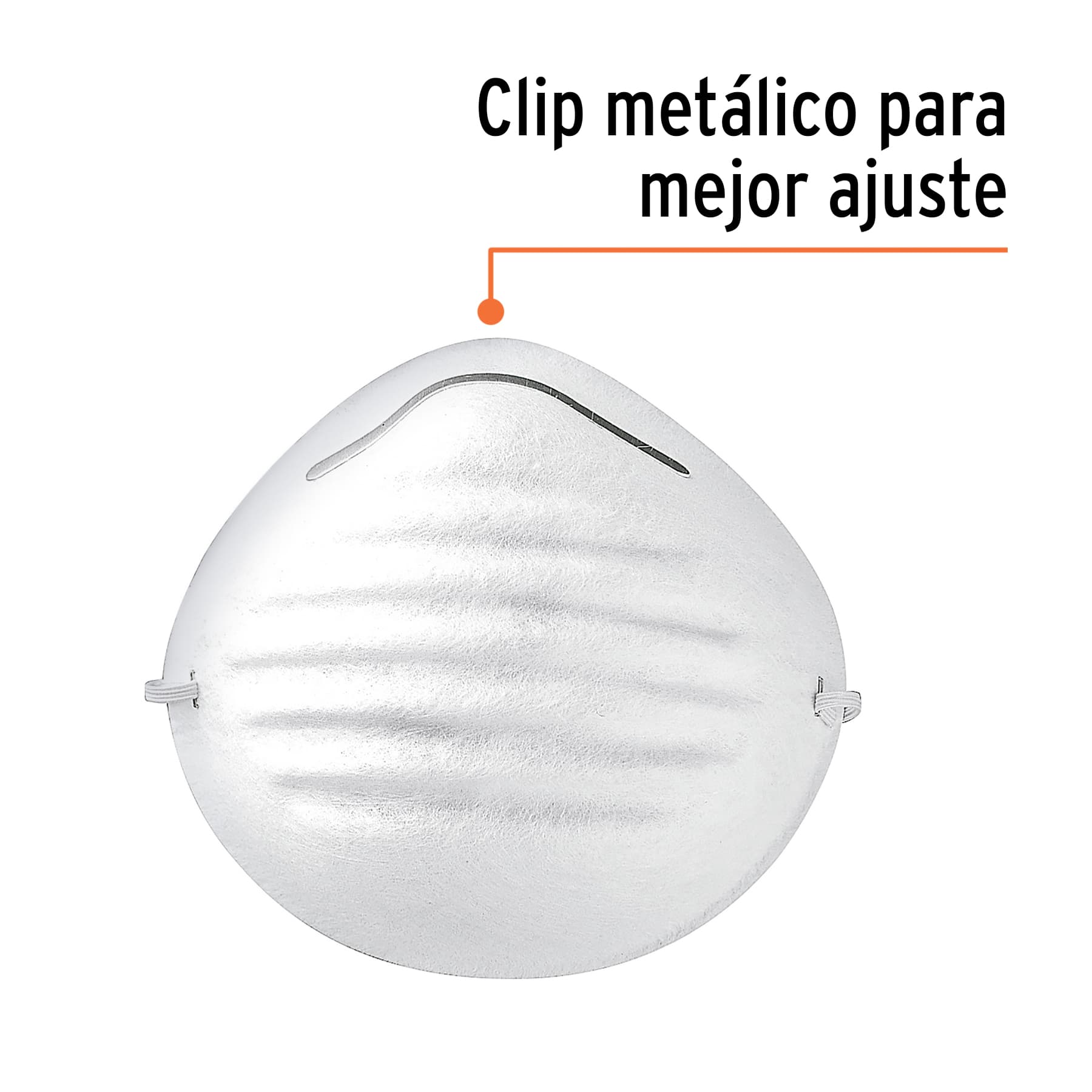 Cubrebocas tipo concha por pieza en caja de 50 pz, TRUPER
