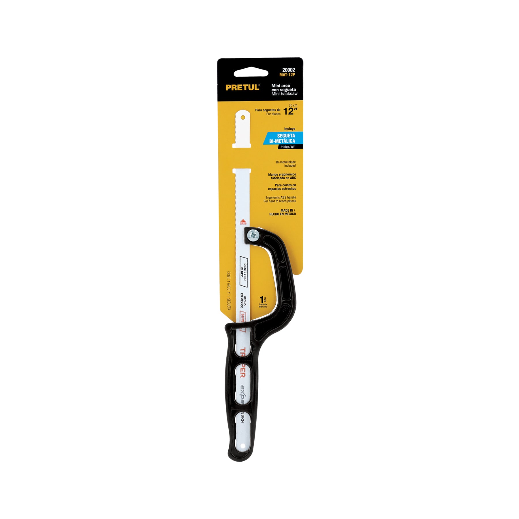Mini arco 12" de plástico para segueta, PRETUL