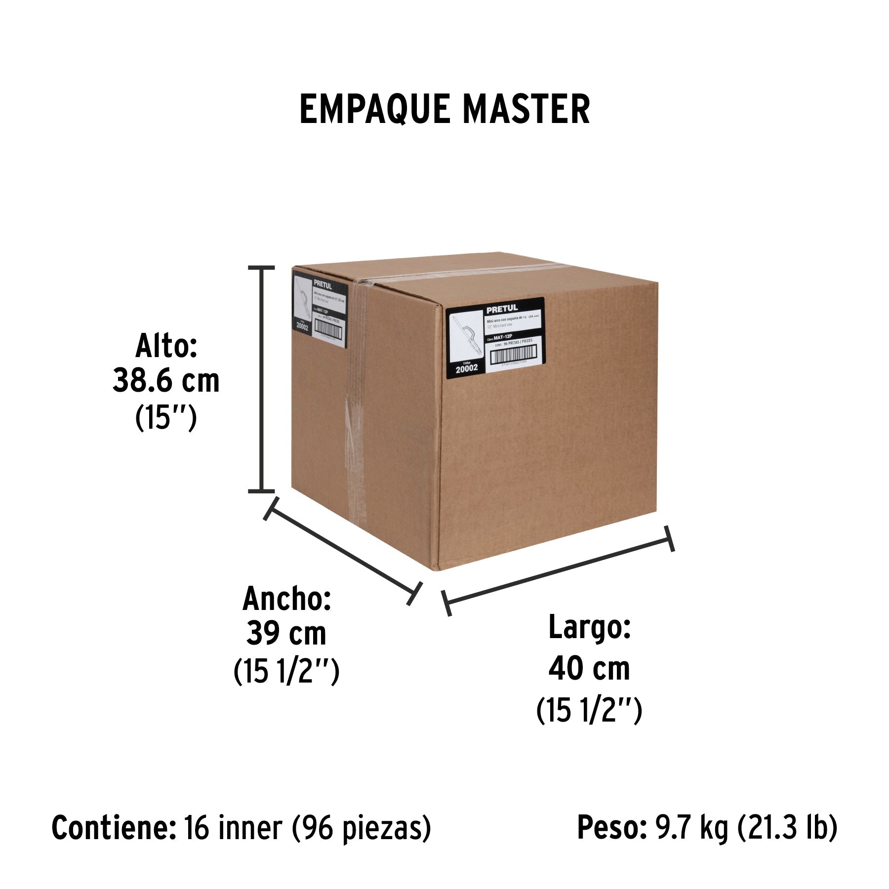 Mini arco 12" de plástico para segueta, PRETUL - Empaque