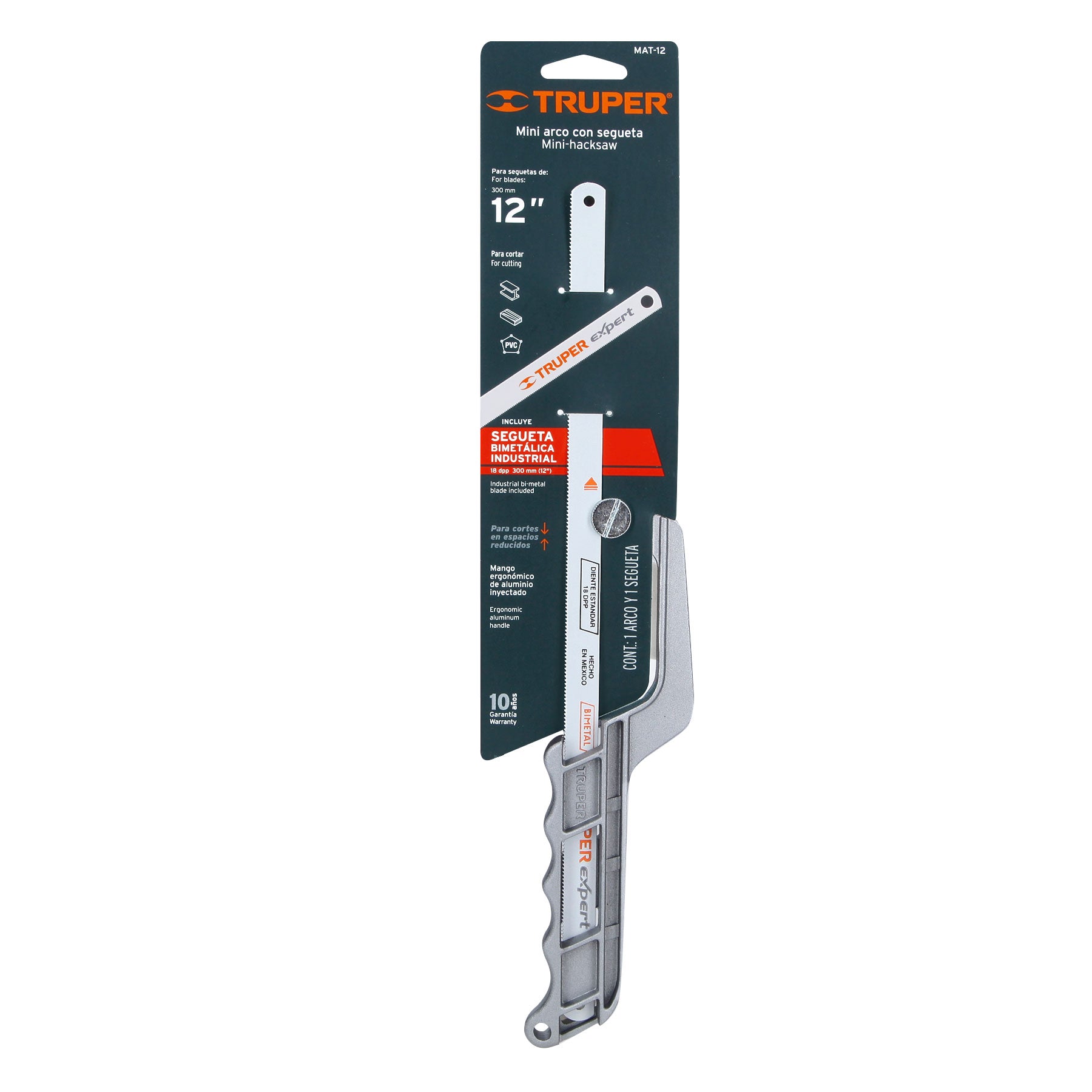 Mini arco 12" de aluminio para segueta, TRUPER