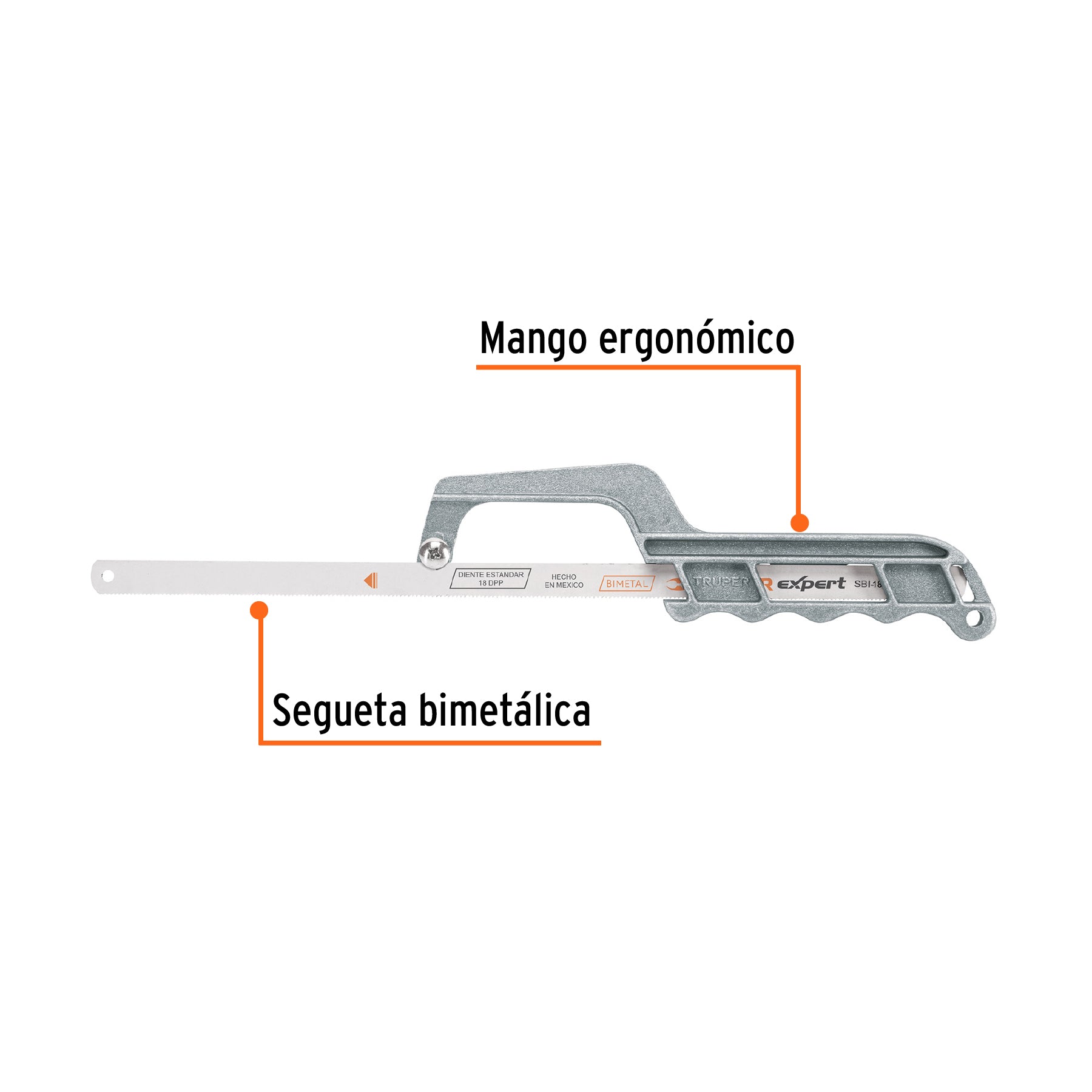 Mini arco 12" de aluminio para segueta, TRUPER