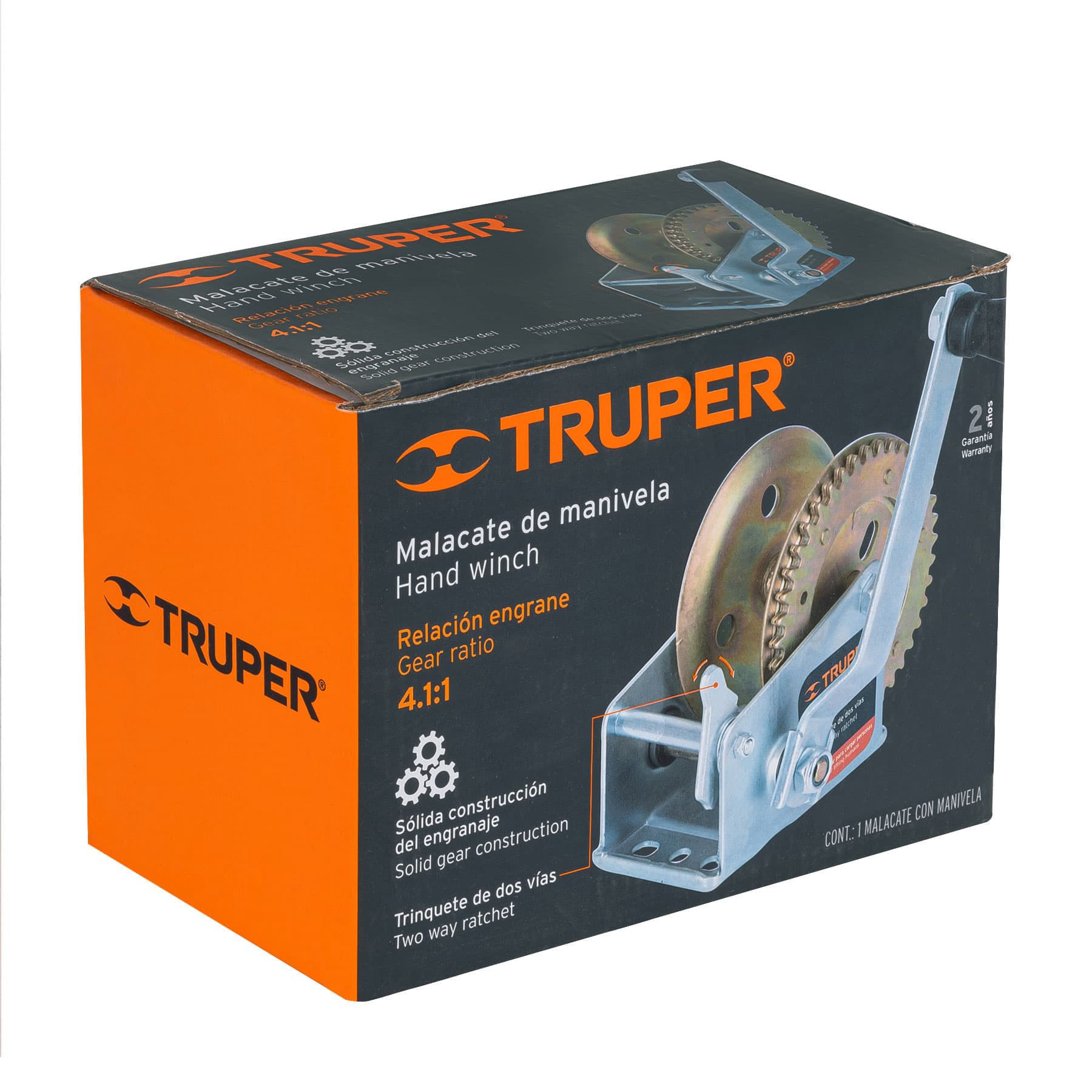 Malacate de manivela 540 kg sin cable, TRUPER