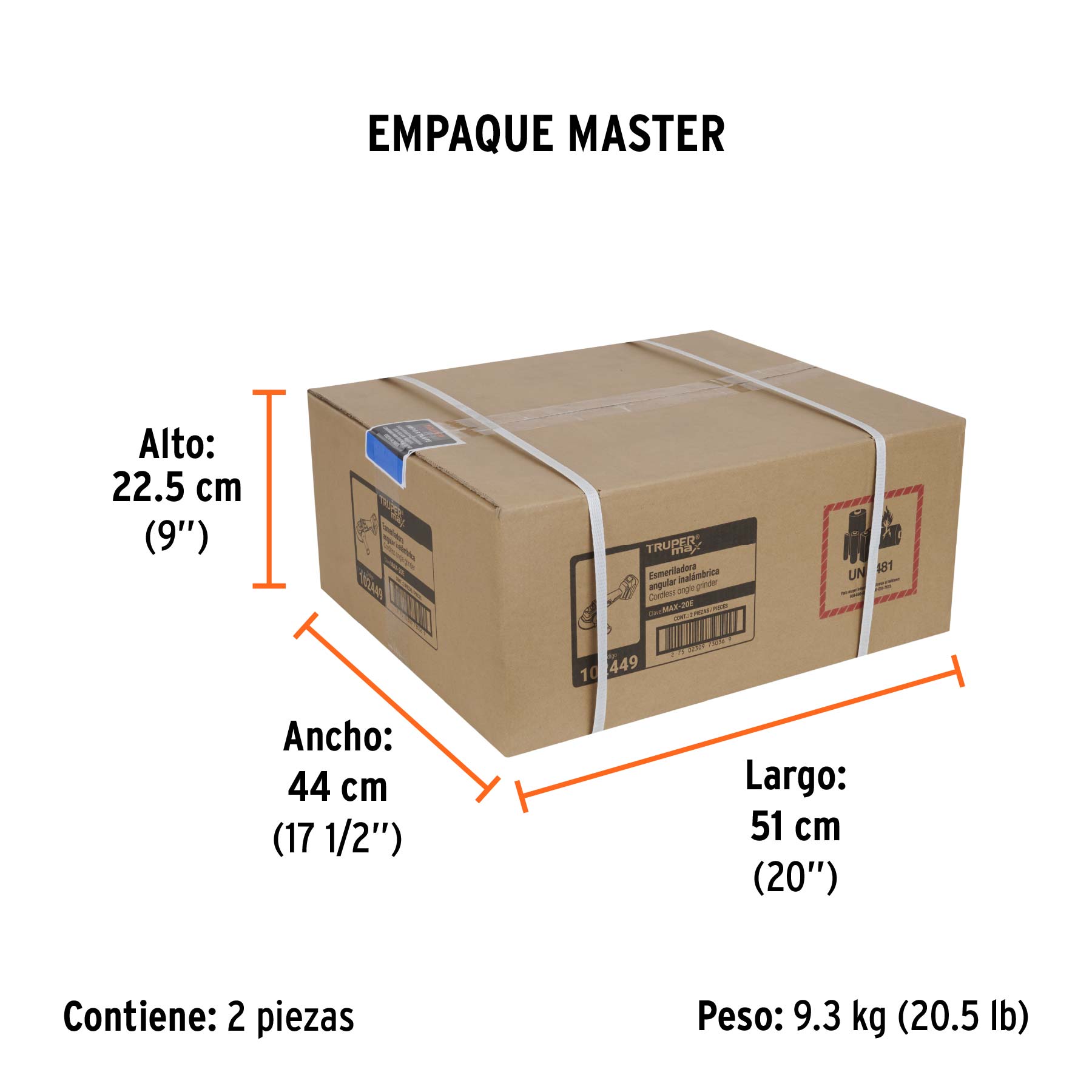 Esmeriladora 4-1/2", 20V, 1 batería 4Ah, MAX - Empaque