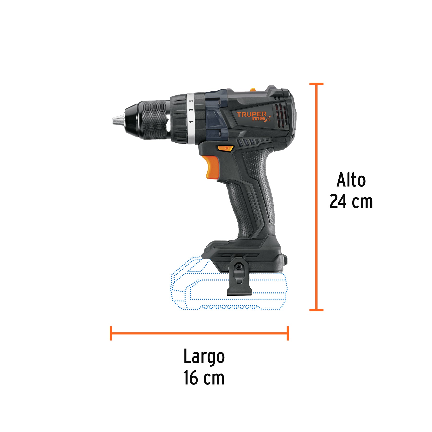 Rotomartillo 1/2", 20V, sin accesorios, MAX