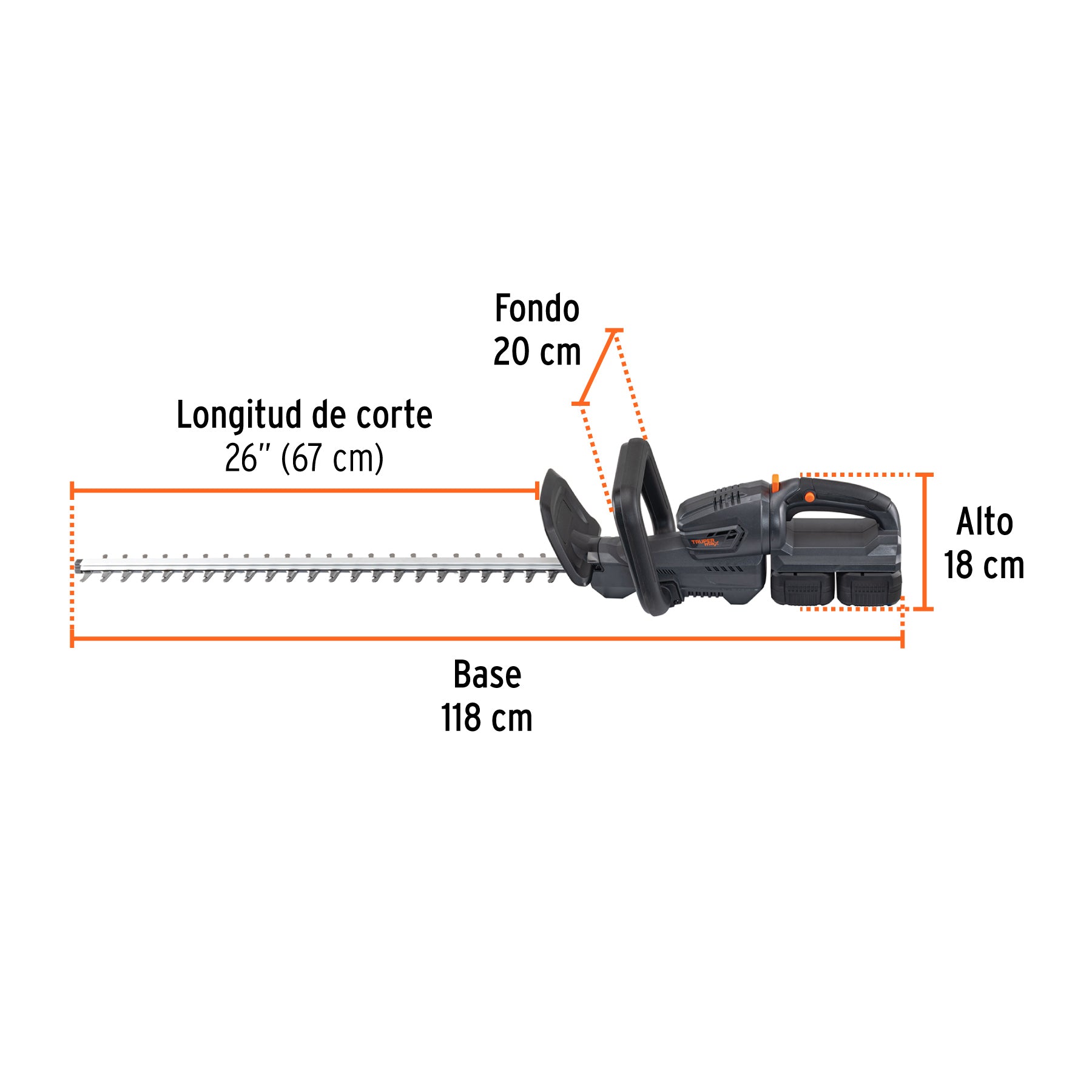 Cortasetos inalámbrico 40V, 2 baterías 4Ah, 1 carg.dual, MAX