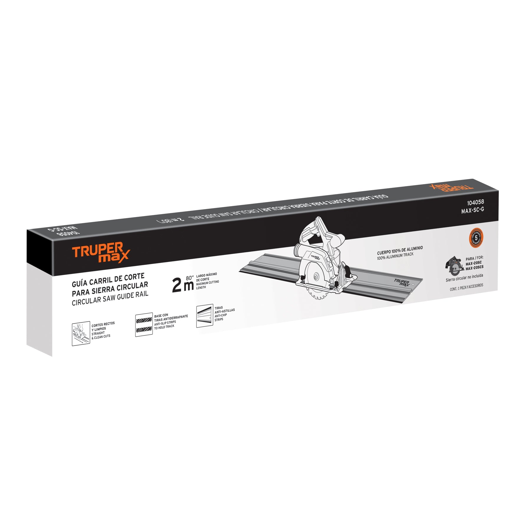 Guía carril de corte de 1.4m, para MAX-20SC, TRUPER MAX