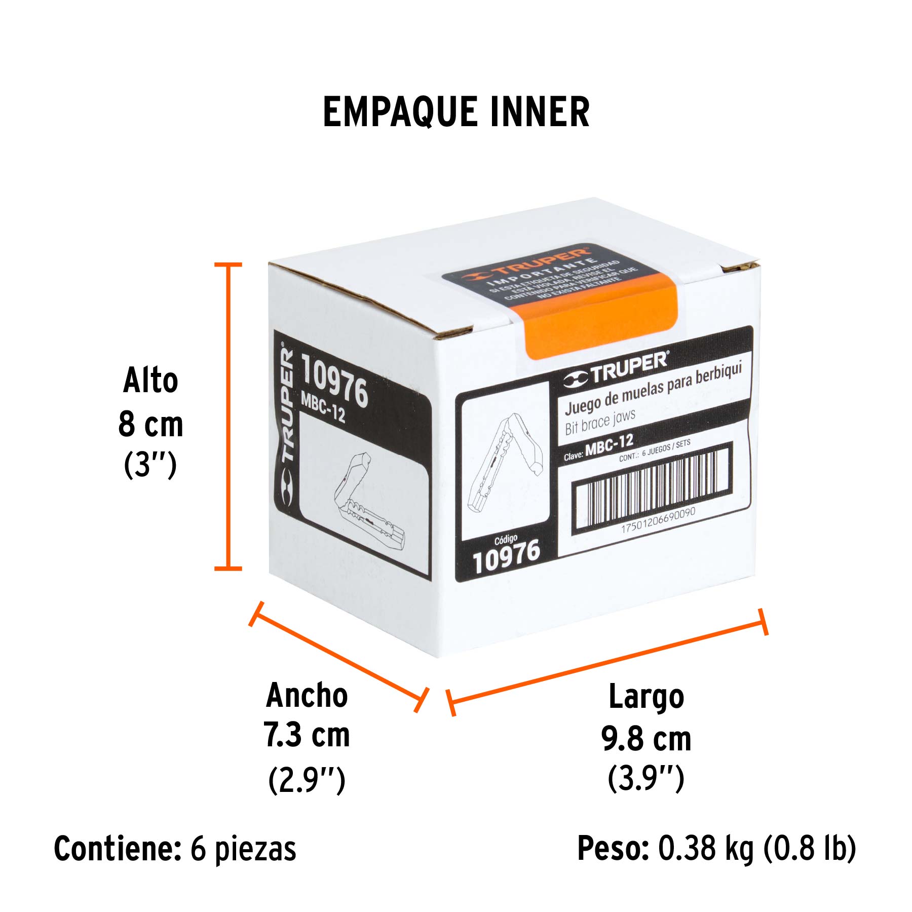 Juego de muelas para berbiquí 12", TRUPER - Empaque