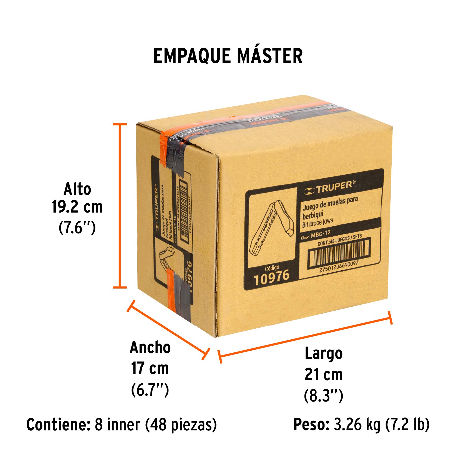 Juego de muelas para berbiquí 12", TRUPER - Empaque