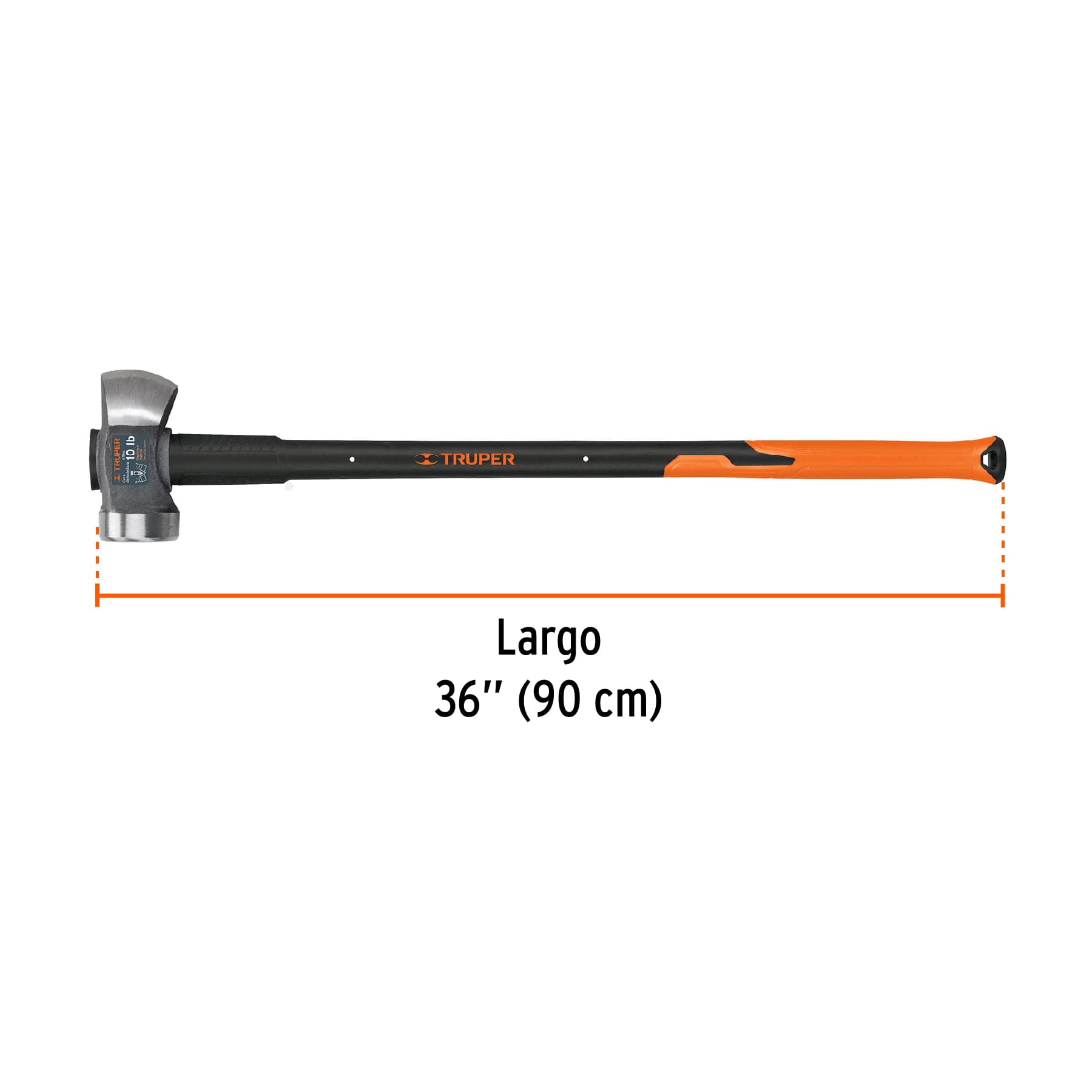 Marro demoledor 10 lb, mango fibra de vidrio 36", TRUPER