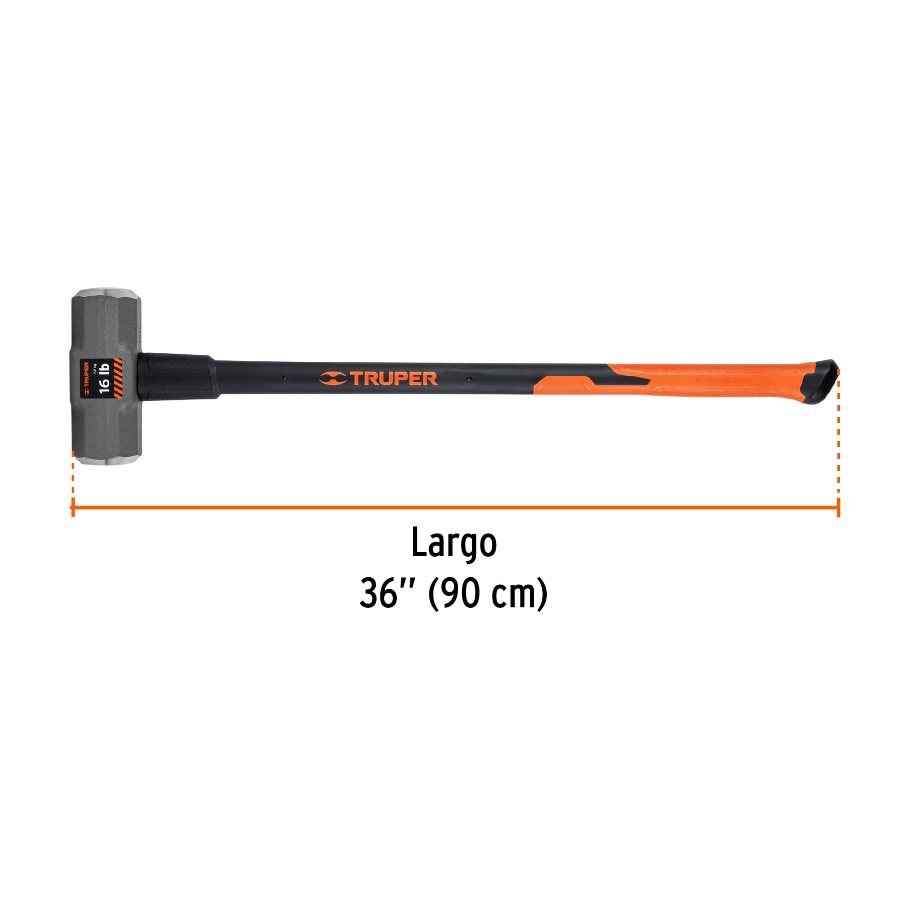 Marro octagonal 16 lb, mango fibra de vidrio 36", TRUPER