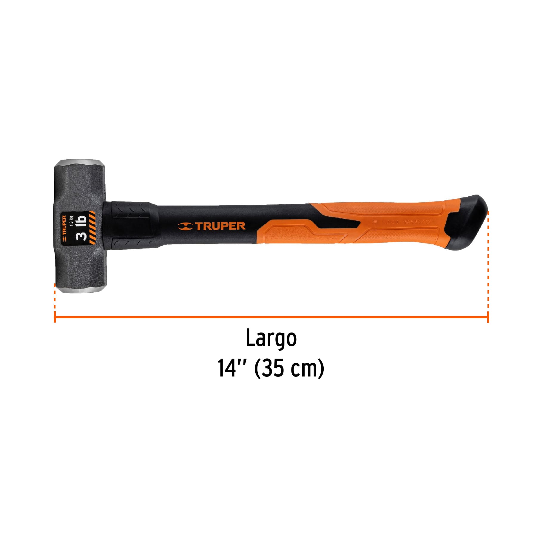 Marro octagonal 3 lb, mango de fibra de vidrio 14", TRUPER