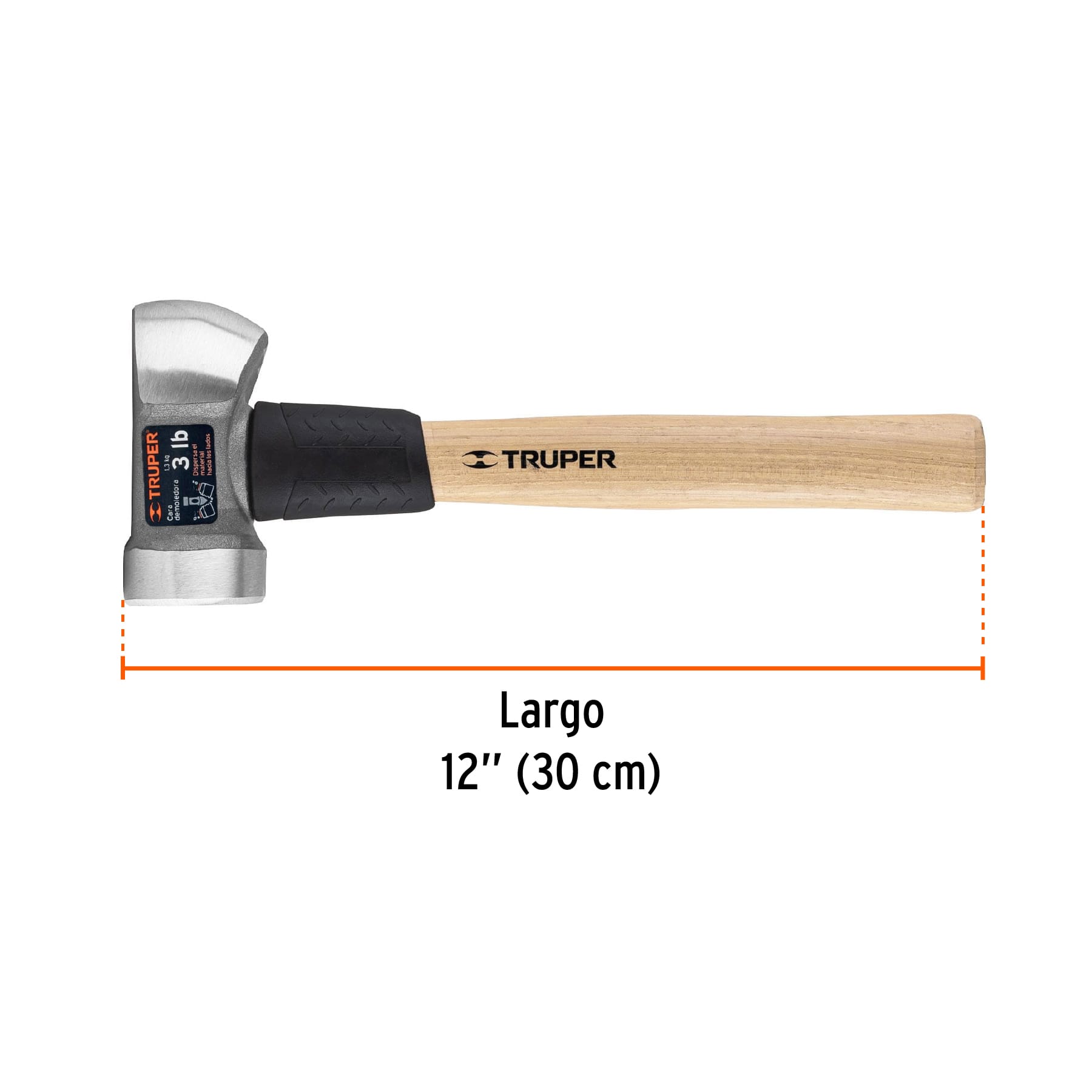 Marro demoledor 3 lb, mango 12", TRUPER