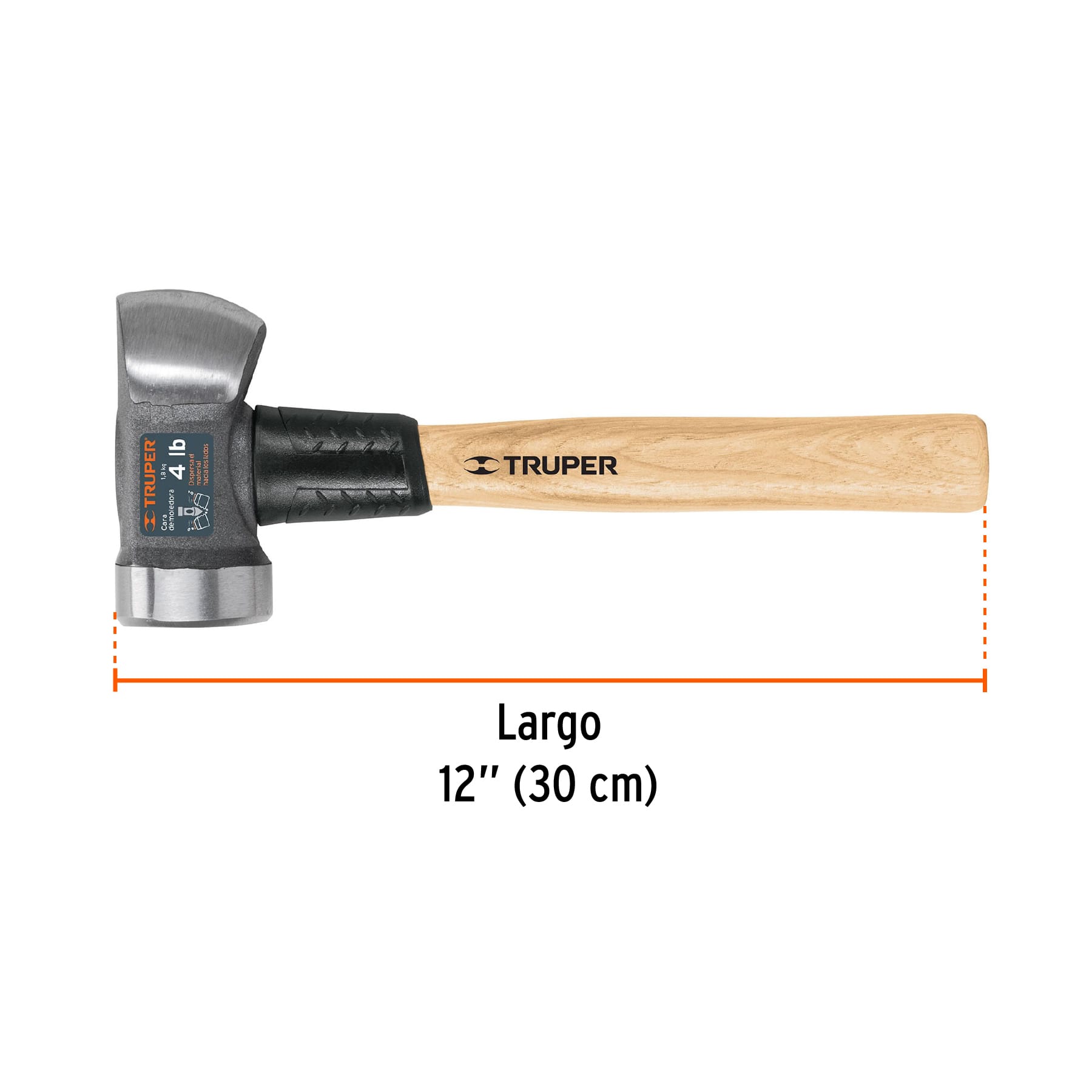Marro demoledor 4 lb, mango 12", TRUPER