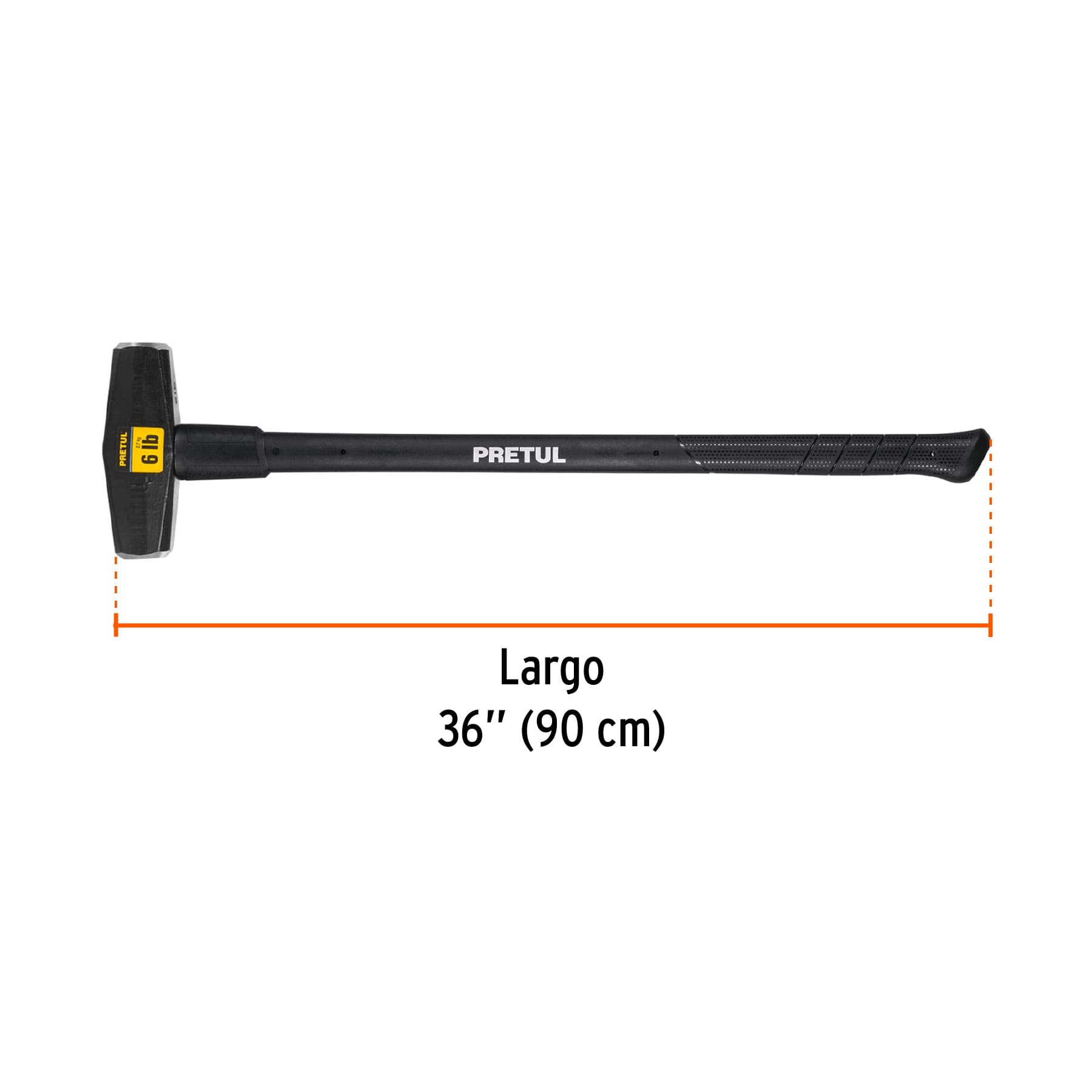 Marro tipo Nevada 6 lbs. mango 36", PRETUL