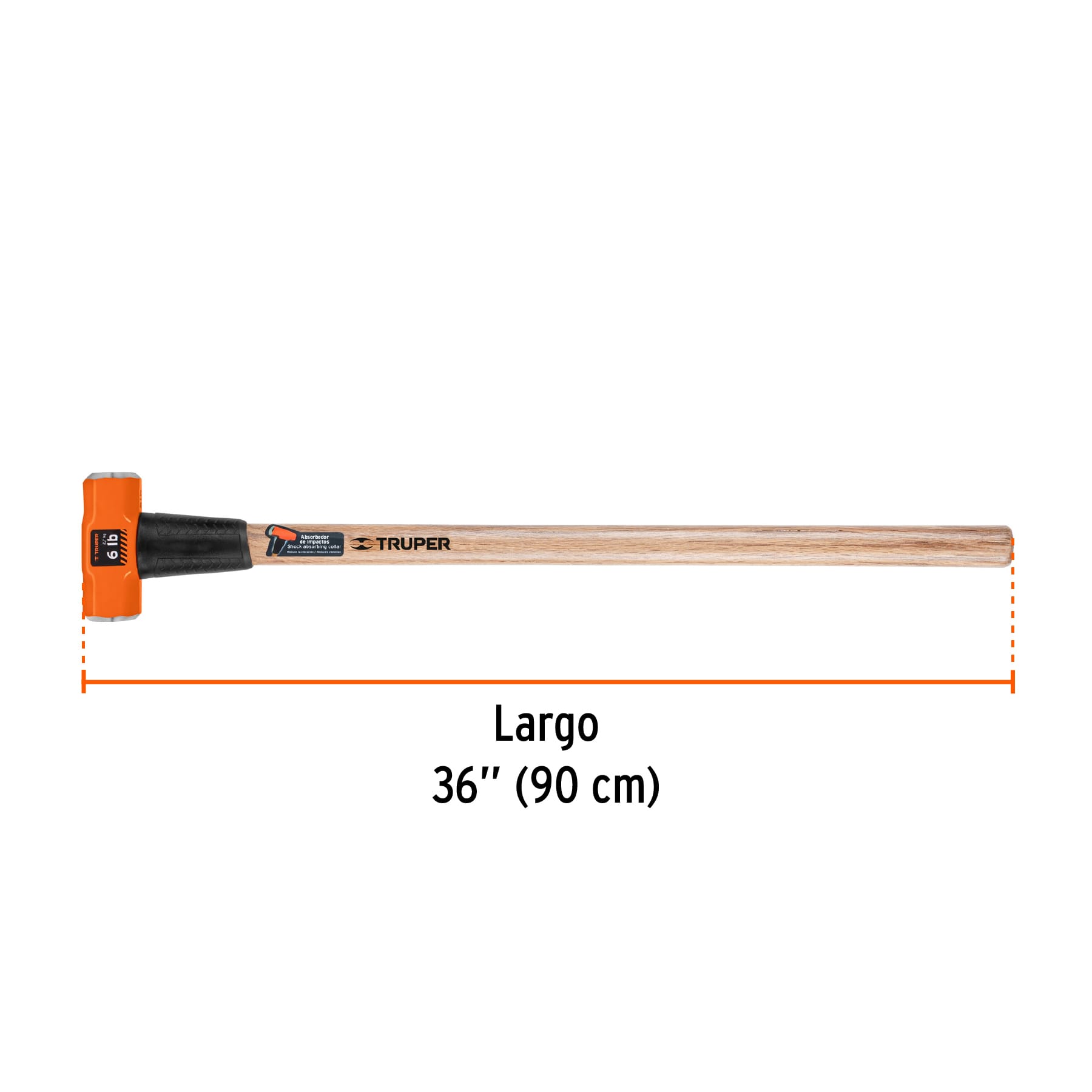 Marro octagonal 6 lb, mango de madera 36", TRUPER