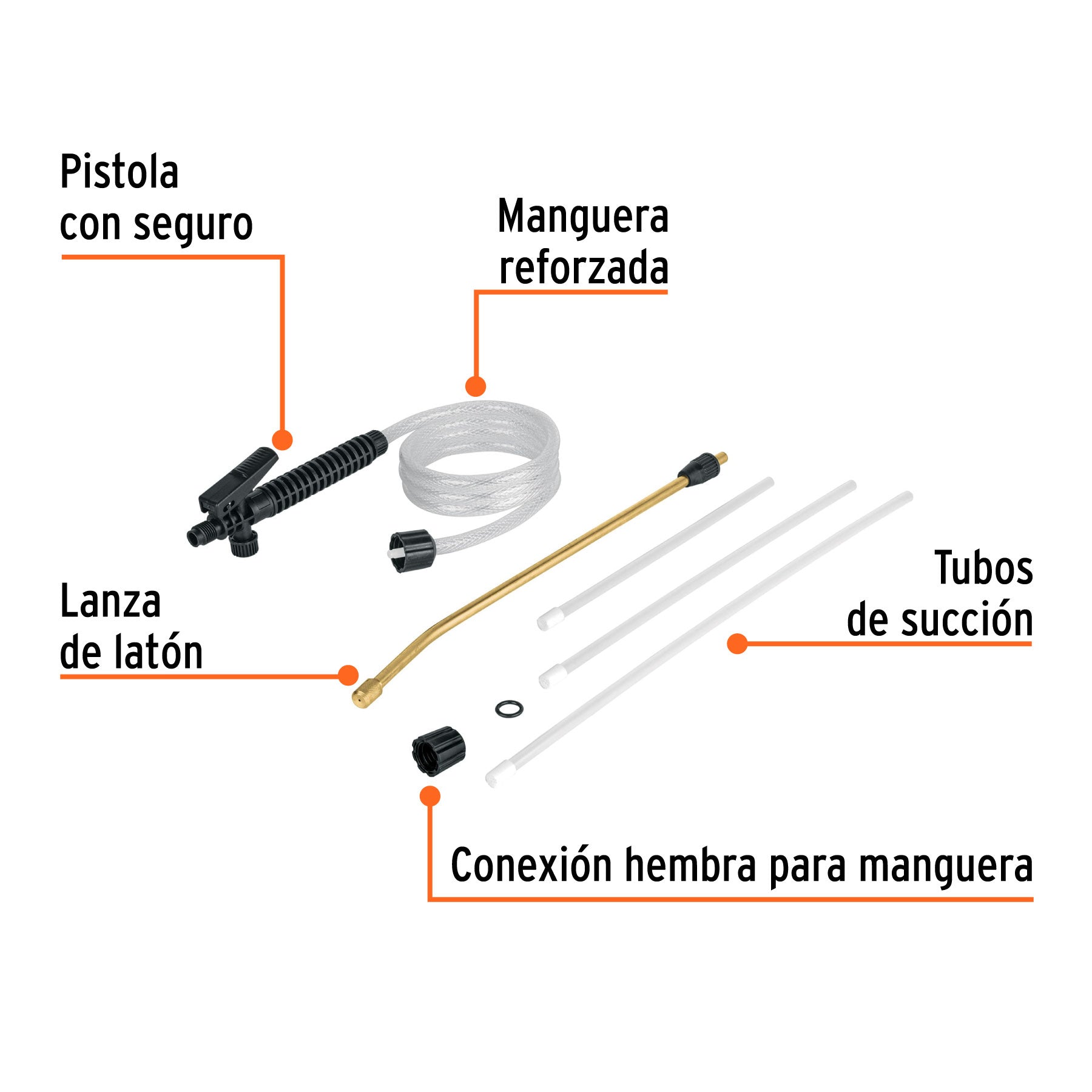 Manguera y dosificador de repuesto para FUT-3, 5 y 7, TRUPER