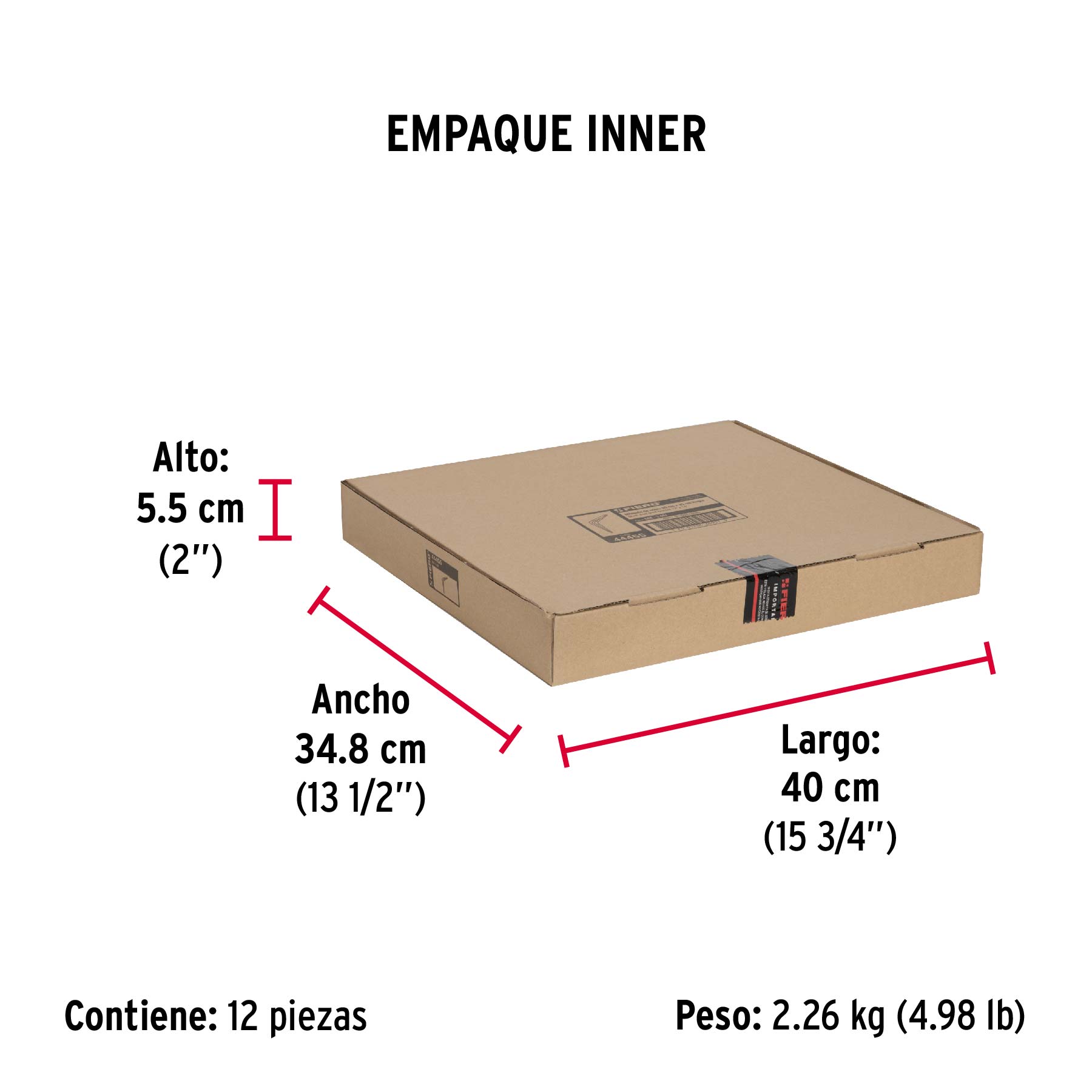 Ménsula de acero negra 12 x 14", FIERO - Empaque