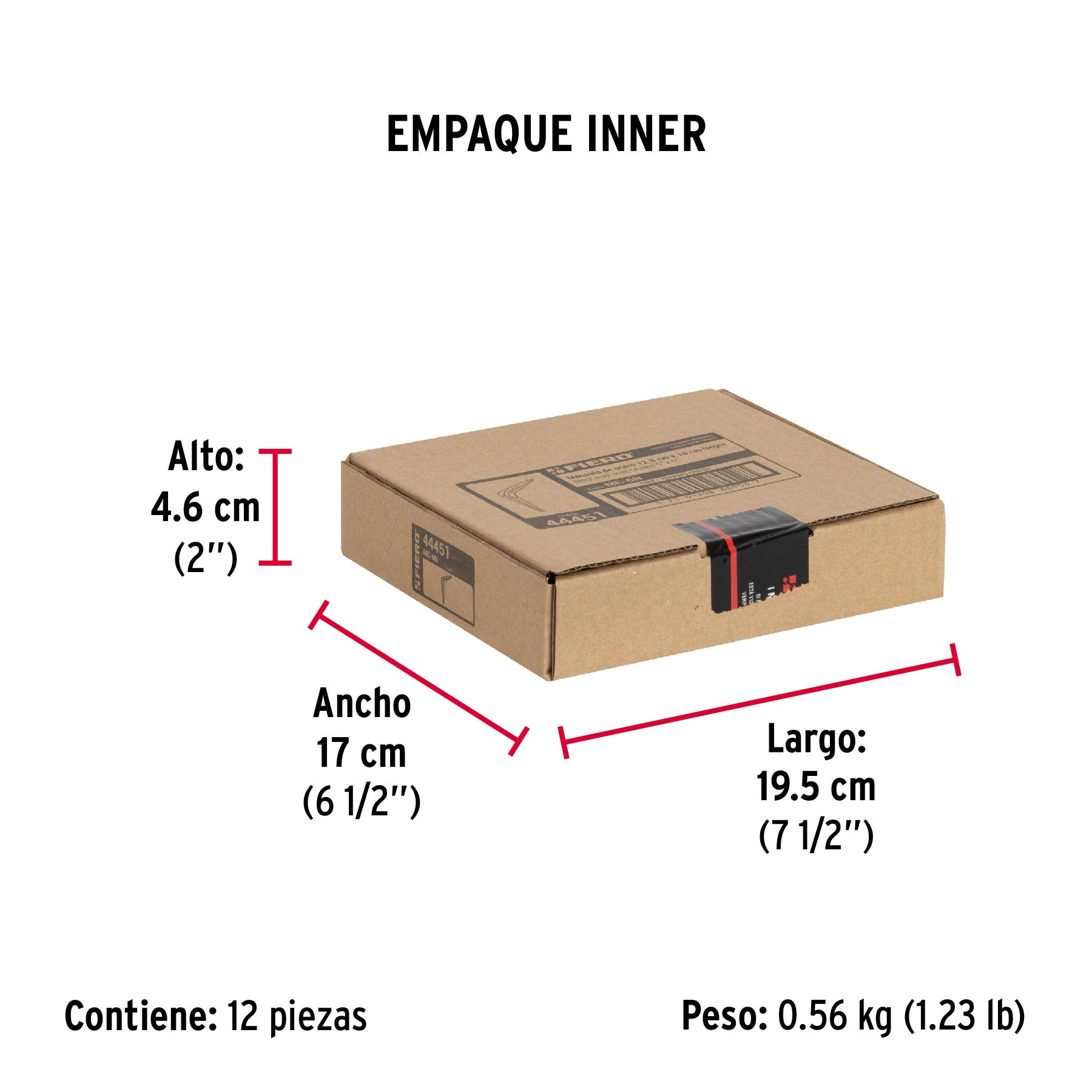 Ménsula de acero negra 5" x 6", FIERO - Empaque