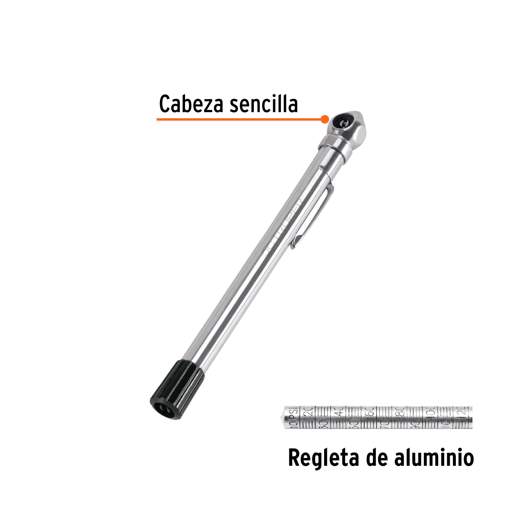 Calibrador de presión 120 psi cabeza sencilla, TRUPER