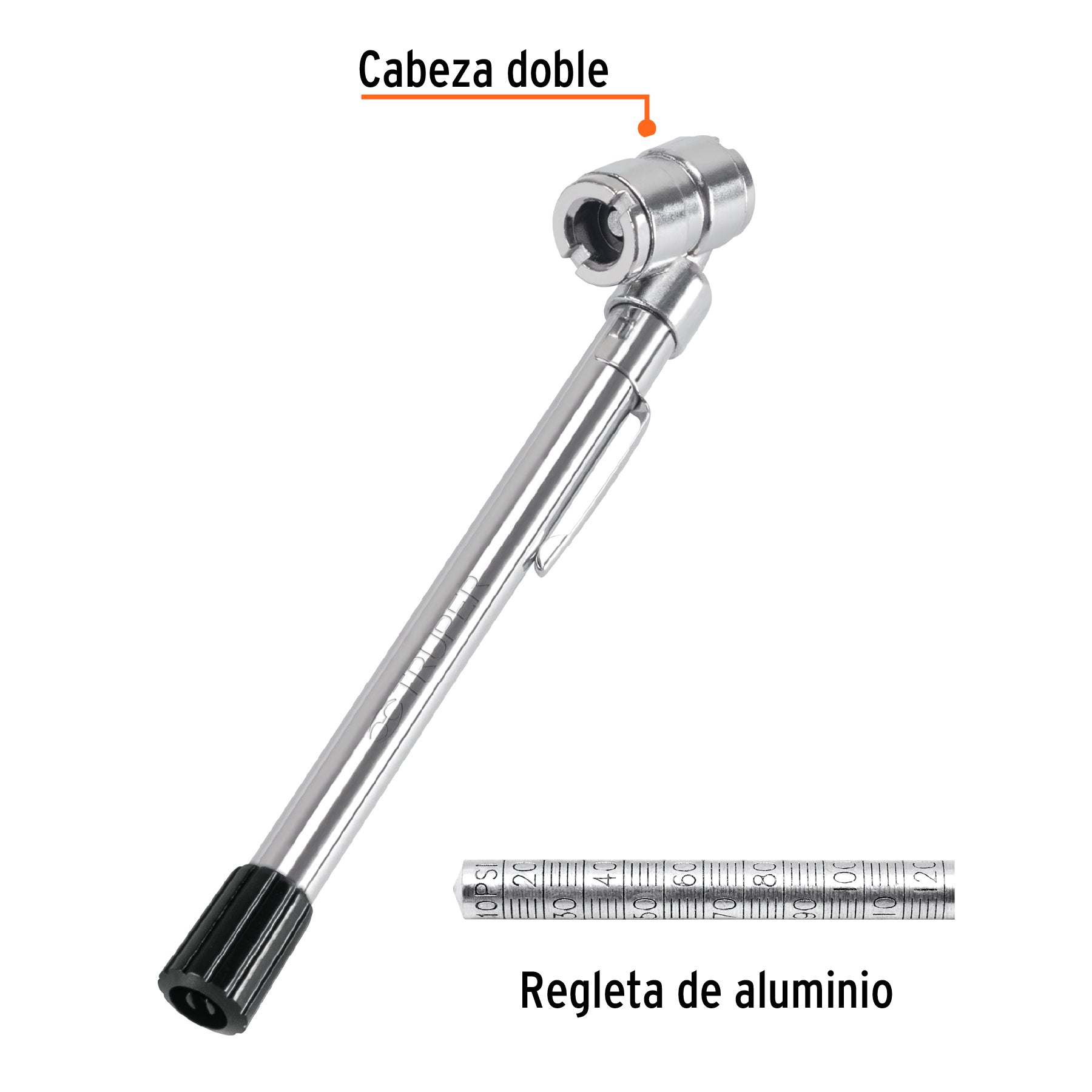 Calibrador de presión 160 psi cabeza doble, TRUPER