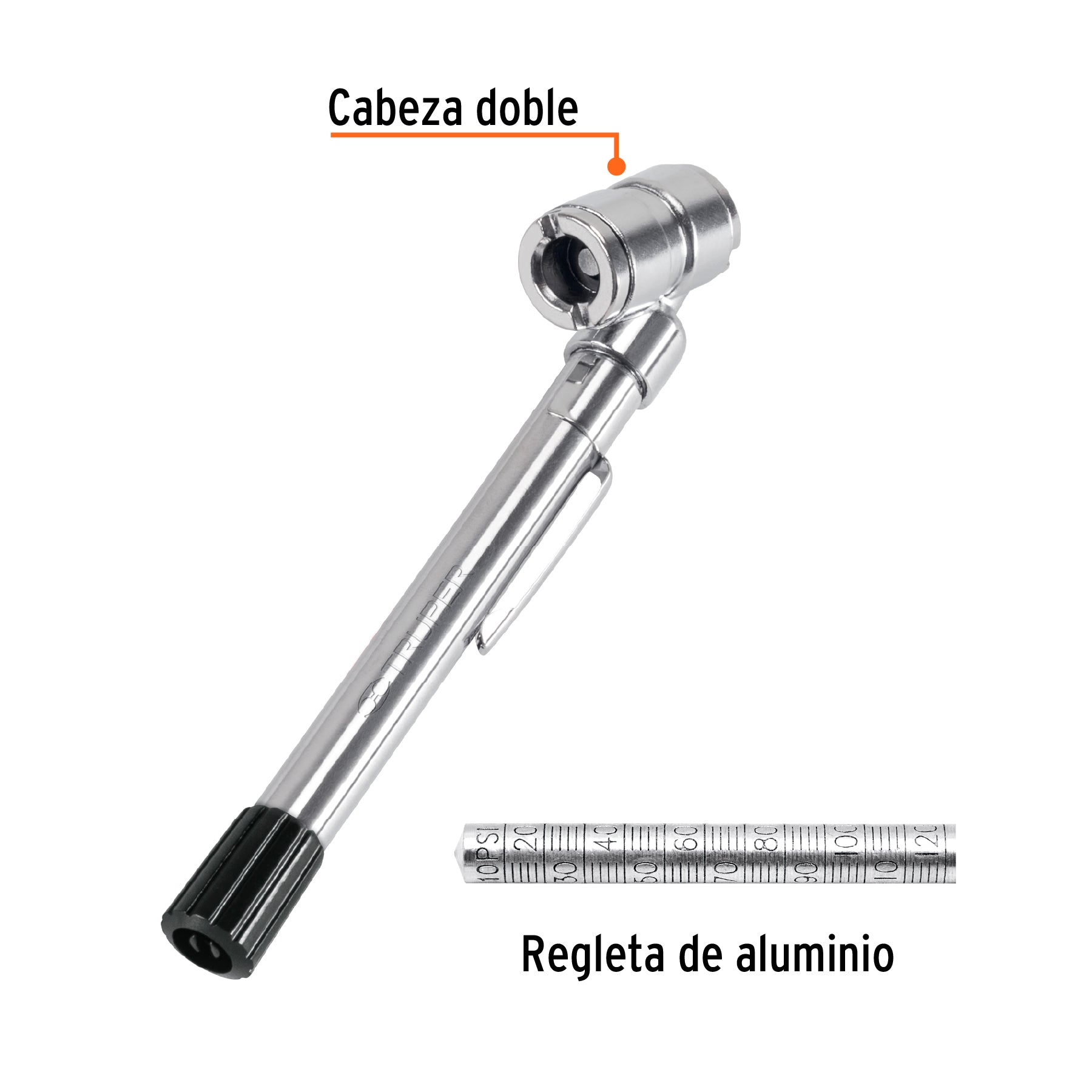 Calibrador de presión 50 psi cabeza doble, TRUPER