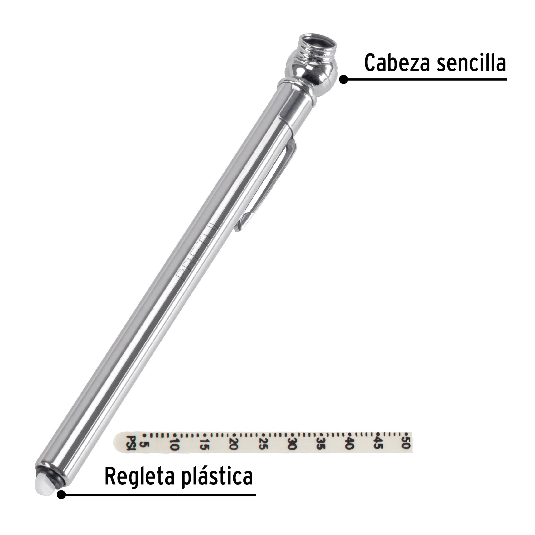 Calibrador de presión 50 psi, cabeza sencilla, PRETUL