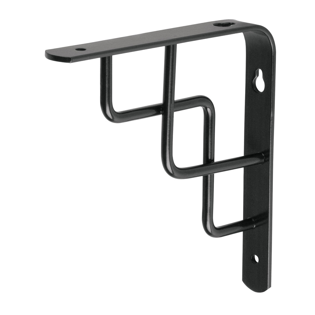 Ménsula reforzada negra 6 x 6", diseño escalera, FIERO